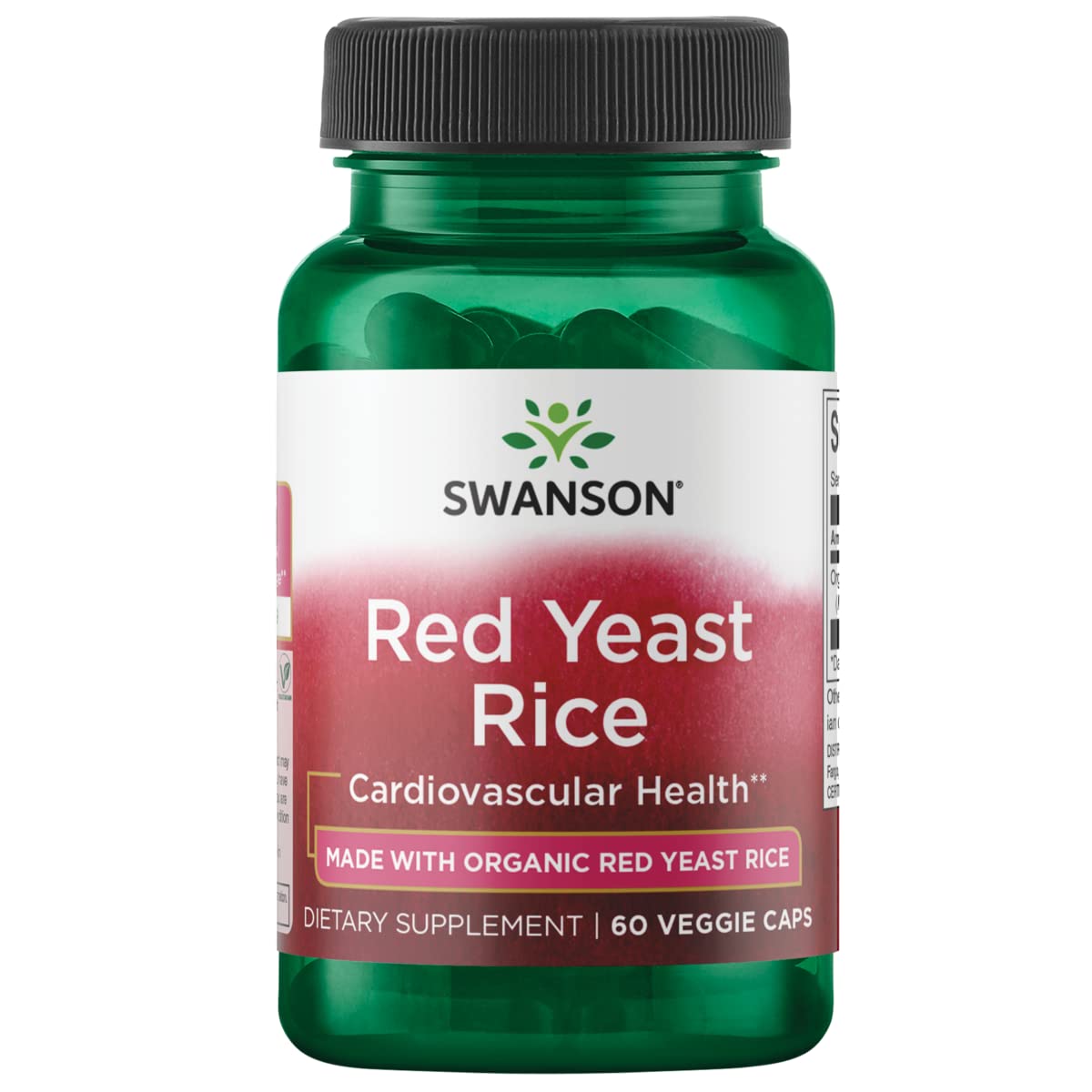Swanson Organic Traditional Red Yeast Rice Supplement 600mg - 60 Vegan Capsules for Cholesterol Support & Heart Health