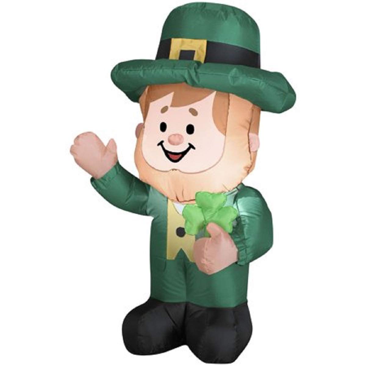 Gemmy 3.5' St. Patrick's Day Leprechaun Airblown Inflatable Decoration with LED Lights - Perfect for Irish Themed Parties, Home & Yard Decorations