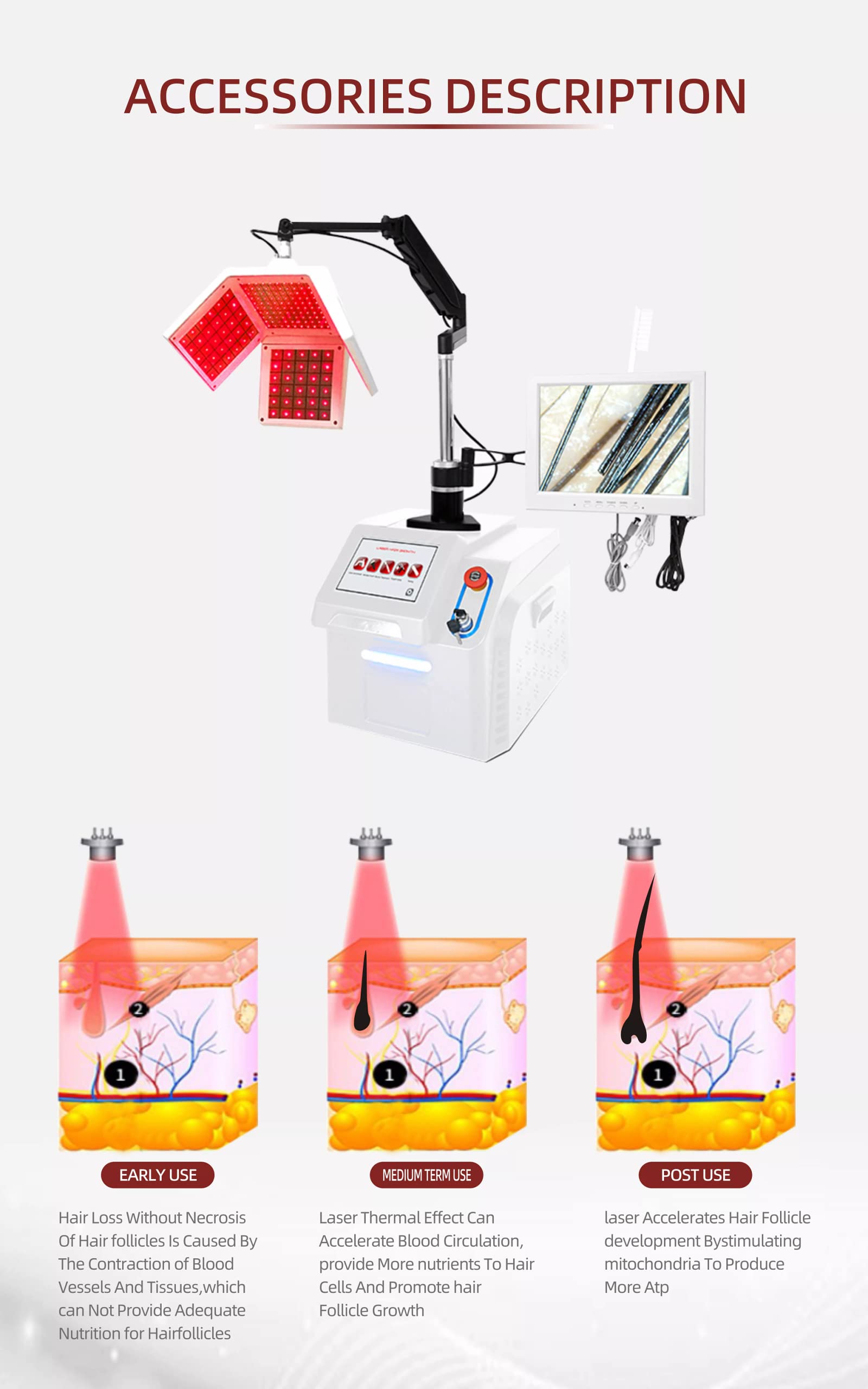 5 in 1 Multifunctional Hair Regrowth System for Men & Women - Anti Hair Loss Treatment with Laser Comb & Essential Oils - Stimulates Growth for Thinning Hair (Perfect for Home Use & Salon Treatments)