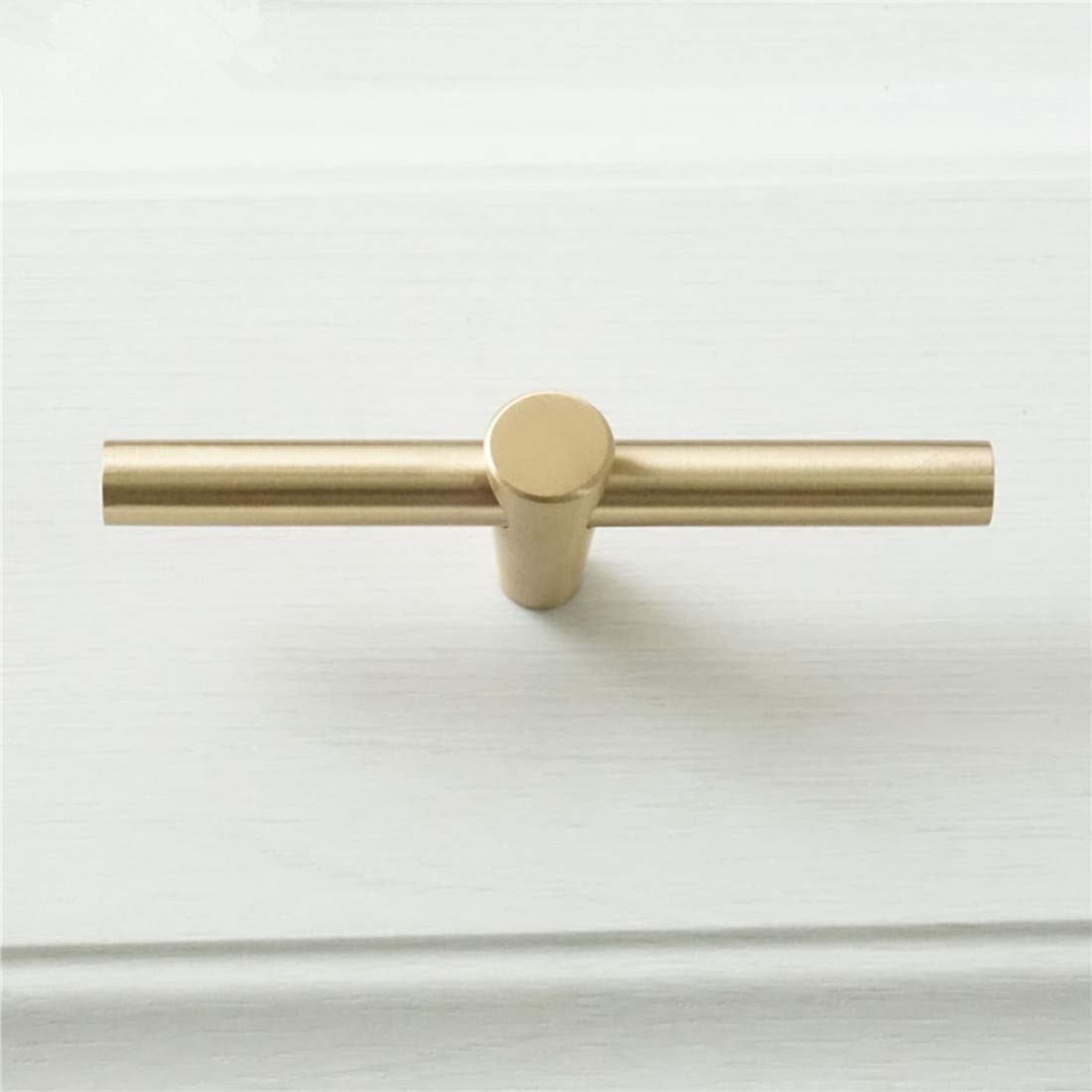 LBFEEL Brass T Bar Knob Drawer Pull Handle - Vintage Cabinet Hardware for Dresser, Kitchen Cabinets & Furniture (Set of 10) - Perfect for Home Renovation & DIY Projects