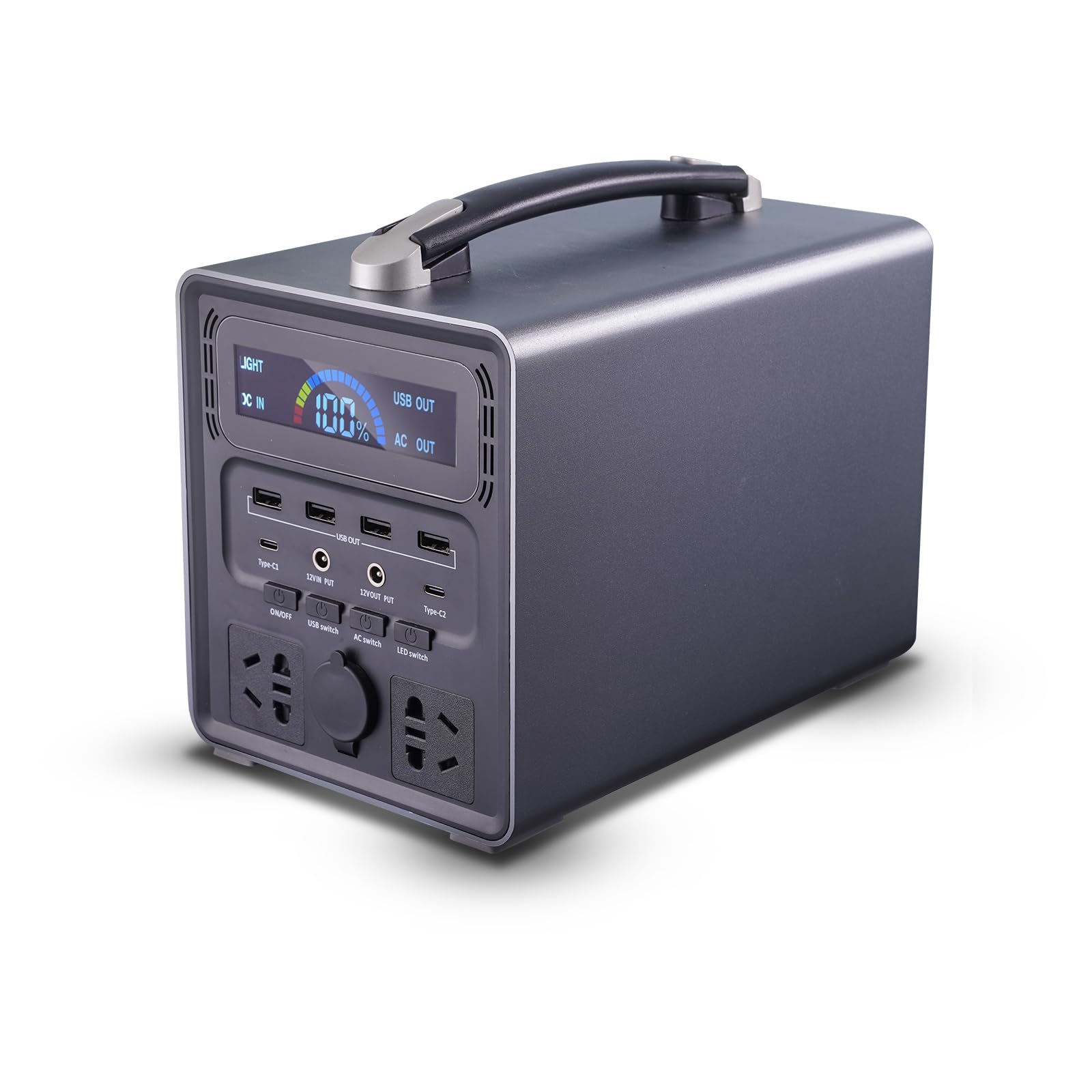 300W Portable Power Station with 288WH Battery - 110V AC Outlet, USB-C, USB-A, DC Ports & LED Flashlight - Compact Solar Generator for Camping, RV Trips, Home Emergency Backup & Outdoor Adventures