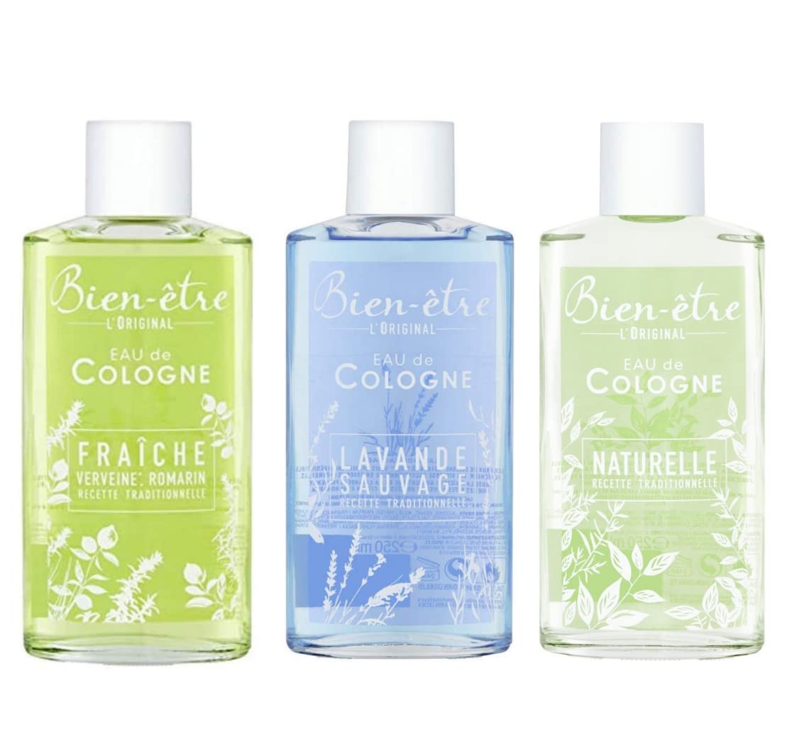 Bien-Etre L'Original Natural Lavender Eau De Cologne 250ml - Fresh French Import for Aromatherapy & Relaxation