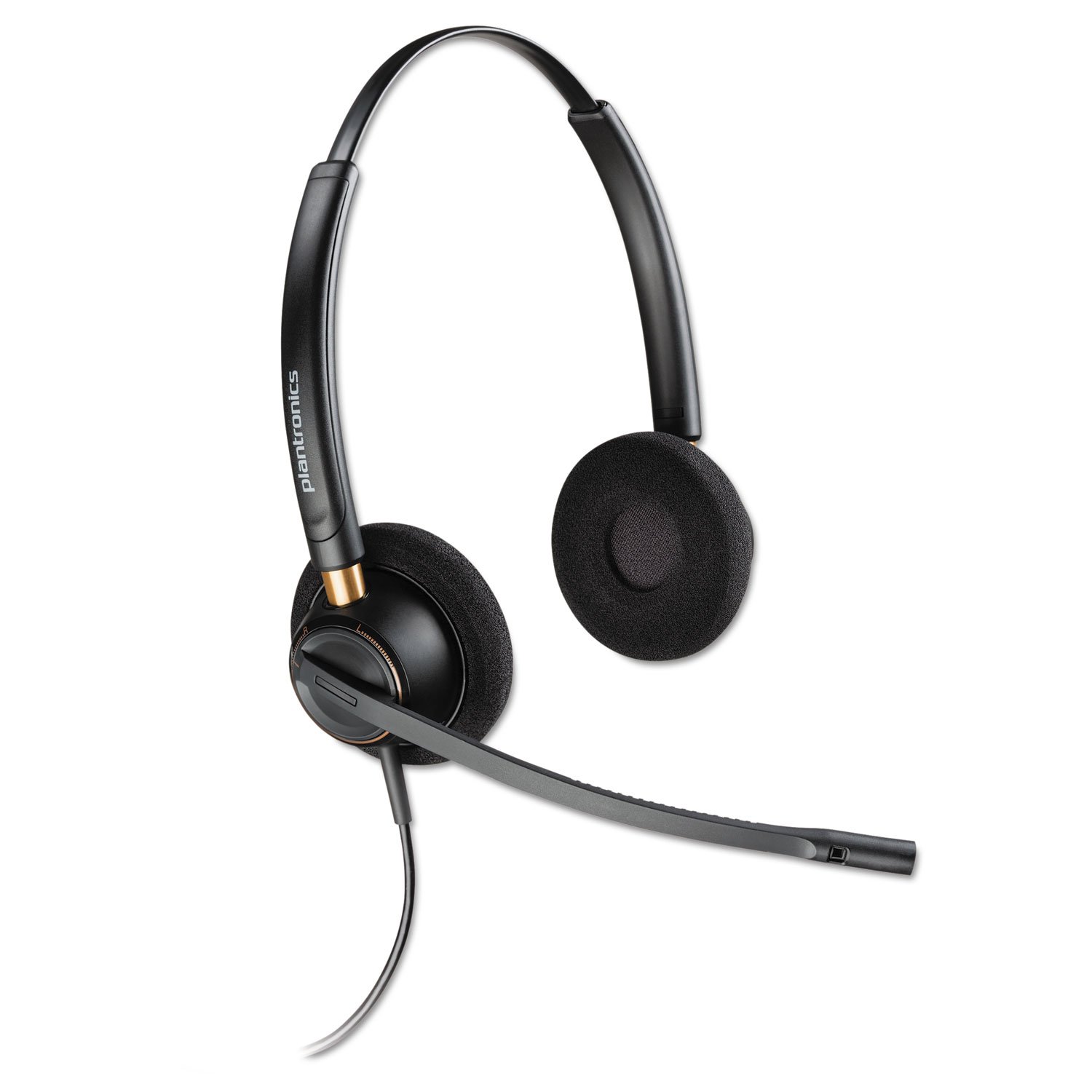 Poly EncorePro 520 QD Headset with Acoustic Hearing Protection - Dual Ear Design - Compatible with Poly Call Center Digital Adapters - Perfect for Call Centers, Customer Service & Office Communications