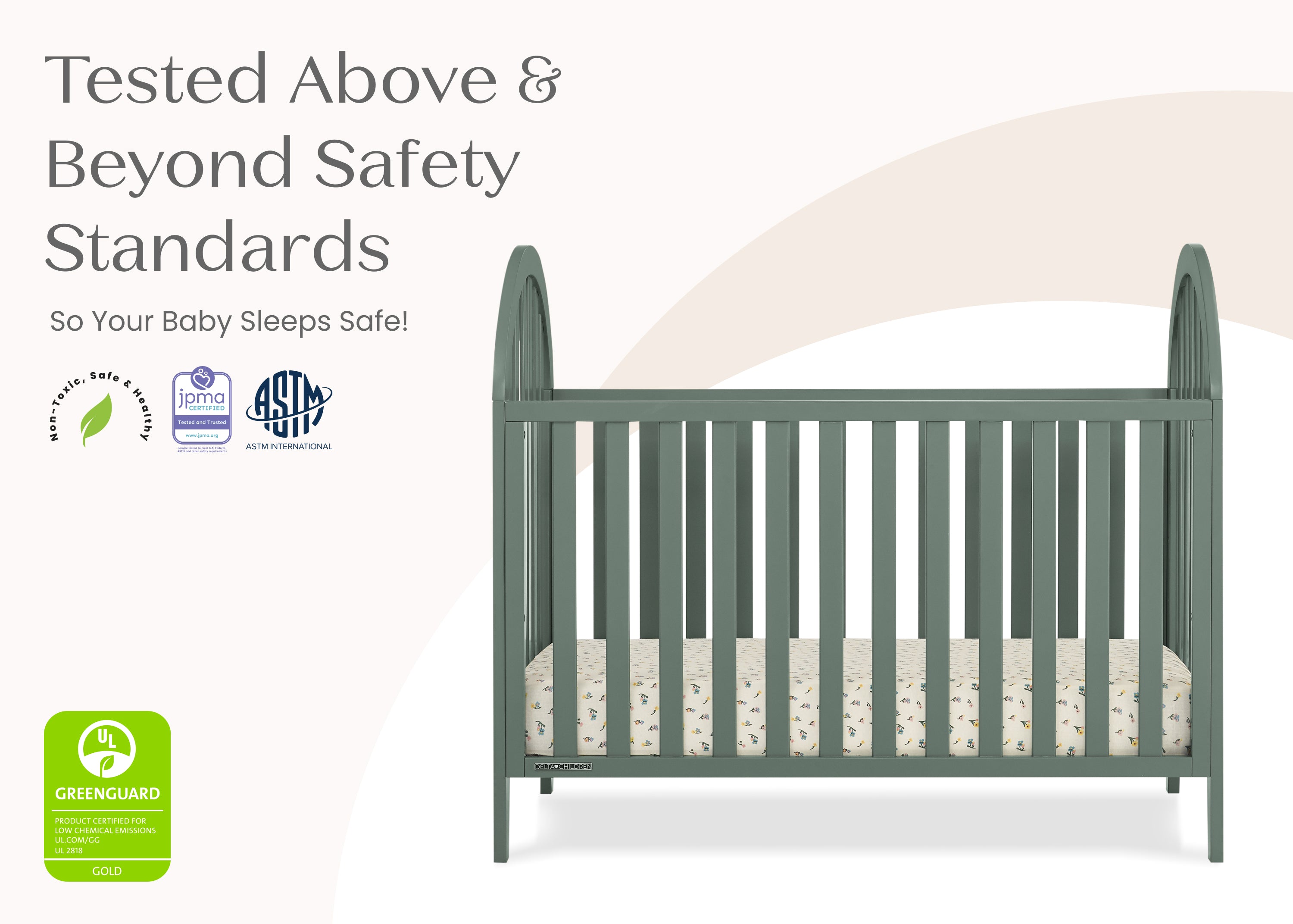 Milano 4-in-1 Convertible Baby Crib - Toddler Bed, Daybed & Full-Size Bed - Nursery Furniture for Boys & Girls - Perfect for Newborn to Teen Years
