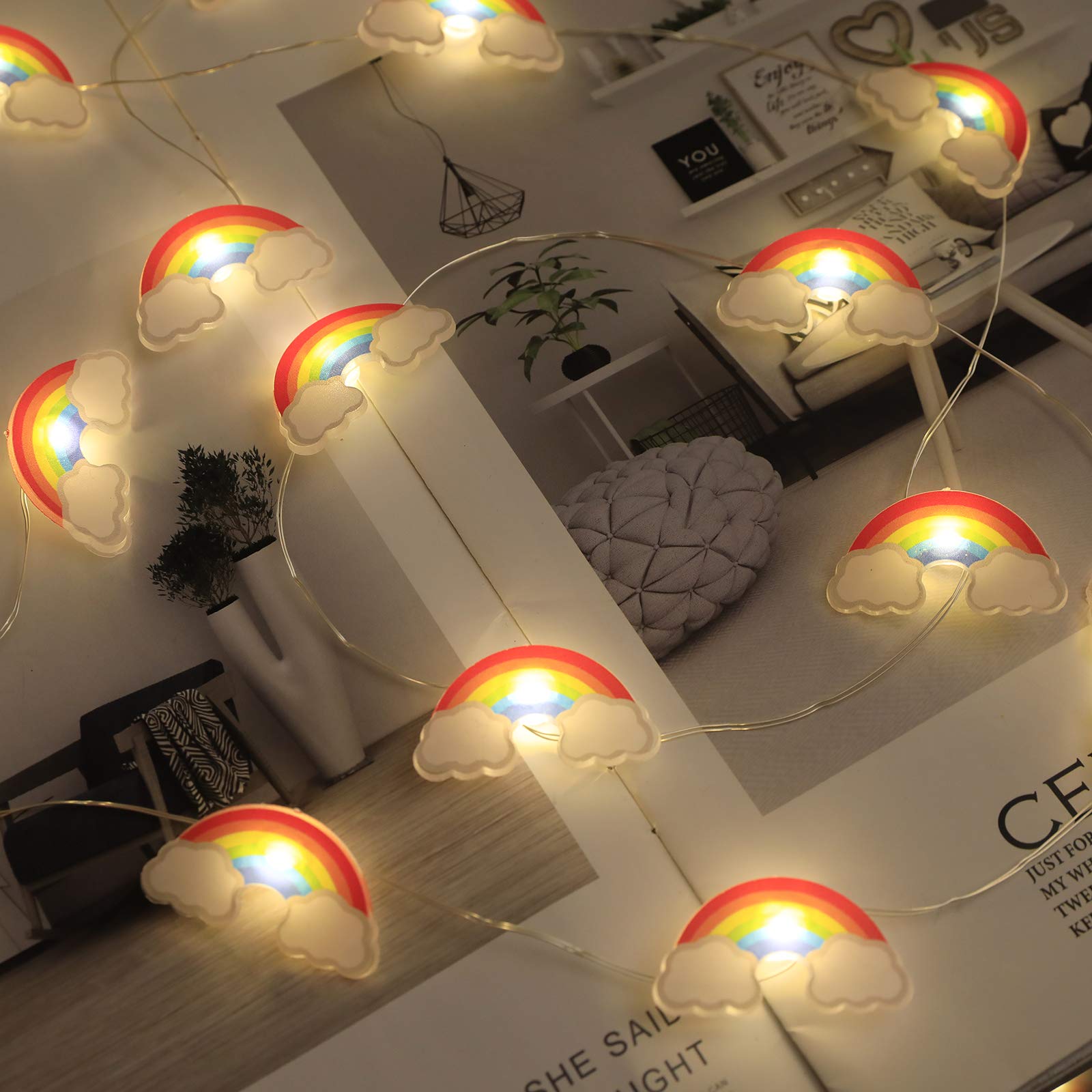 40 LED Rainbow String Lights - USB & Battery Powered Fairy Lights with Remote & Timer, 8 Modes, 13ft for Indoor/Outdoor Decor - Perfect for Kids Bedroom, Party, Wedding, Garden & Christmas Decorations