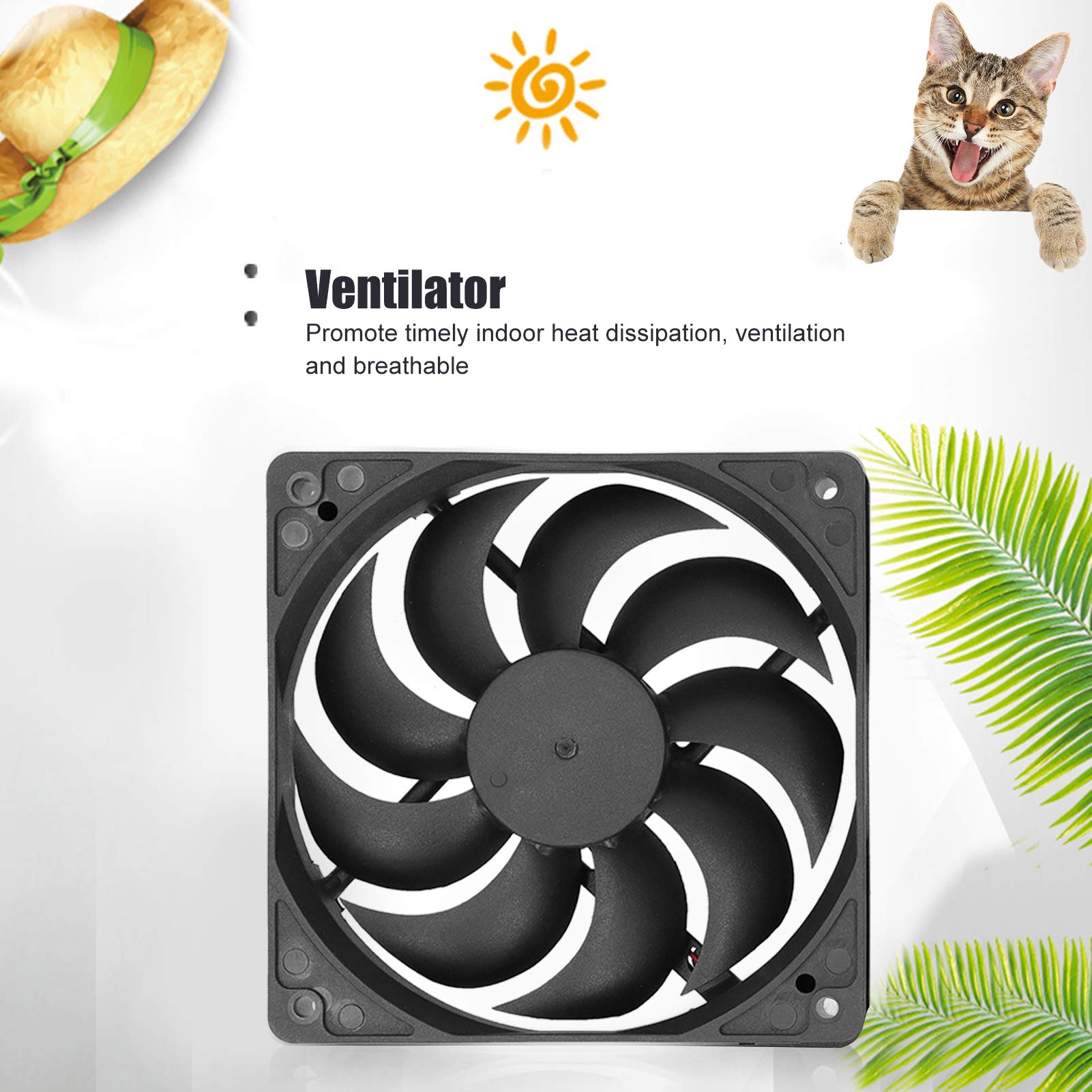 Jiawu 5W Solar Panel Fan Kit - Solar Powered Ventilation Fan for Chicken Coops, Greenhouses, Sheds & Pet Houses | Energy Efficient Exhaust Fan with Solar Panel Board | Perfect for Outdoor Cooling & Air Circulation