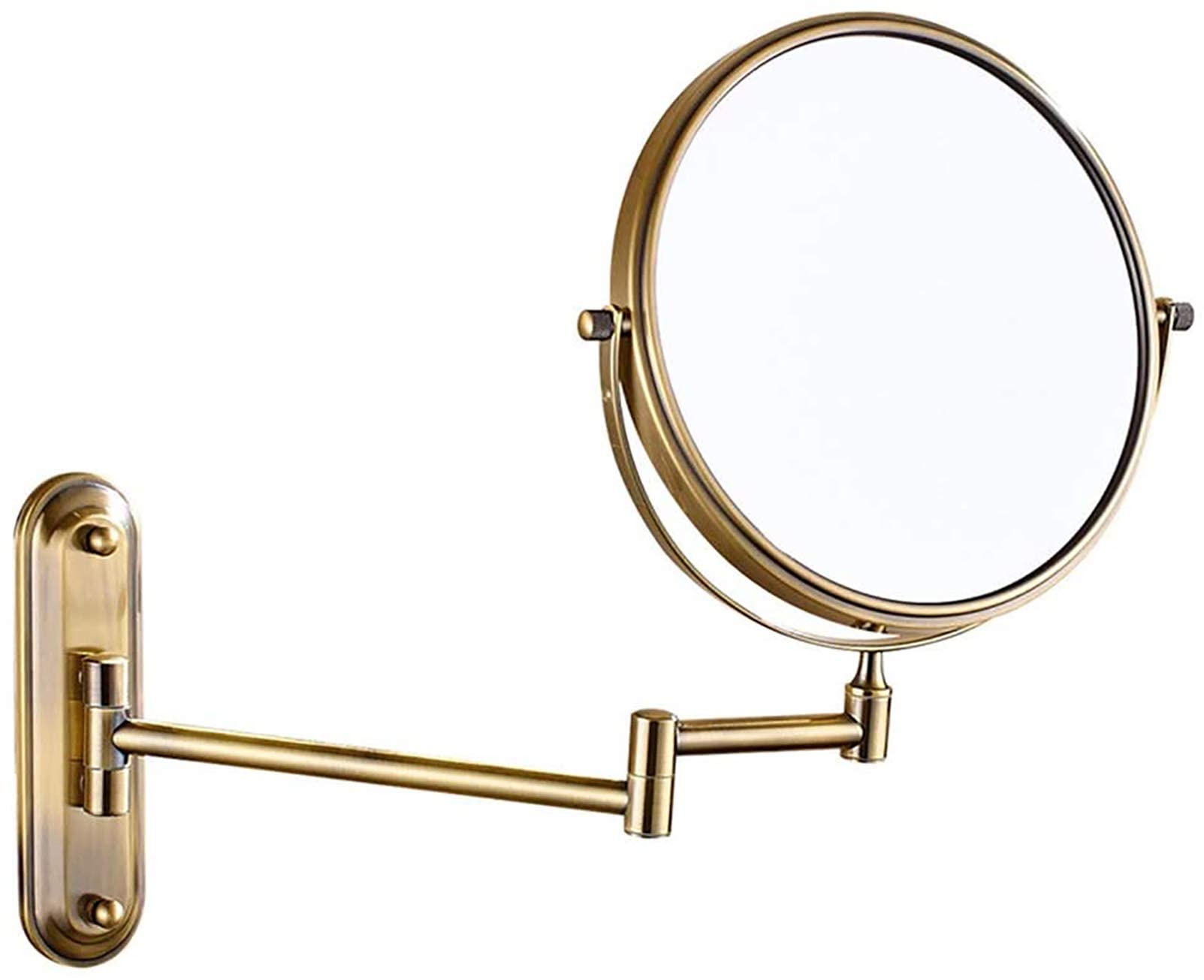 10X Magnifying Vanity Mirror with Extendable Folding Arm - 8 Inch Round Wall Mount Makeup Mirror, 360° Swivel Double Sided Bathroom Mirror for Precise Makeup Application, Shaving & Skincare Routine