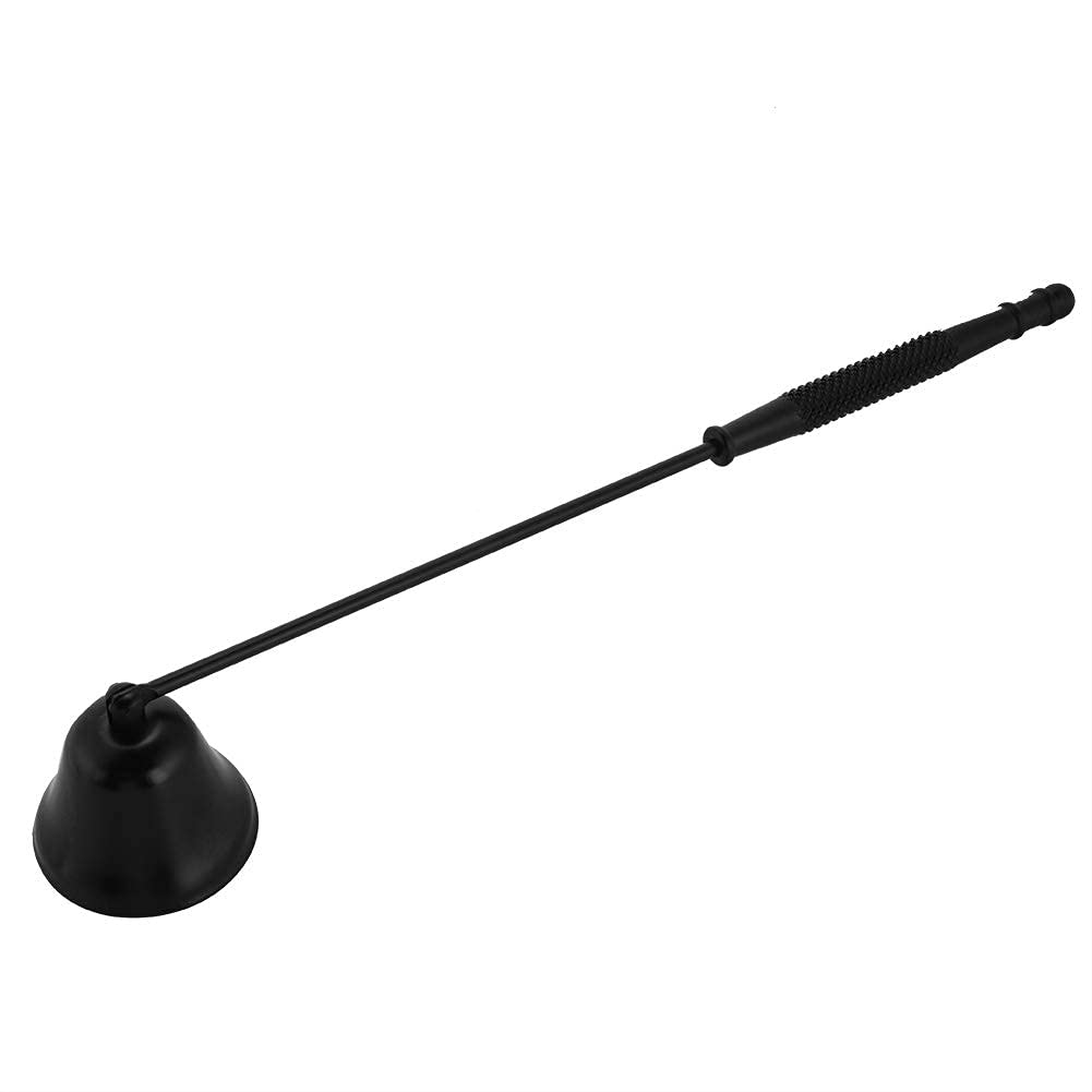 Premium Stainless Steel Bell-Shaped Candle Snuffer with Plated Finish - Elegant Candle Extinguisher Tool for Home Decor, Wedding, Spa & Relaxation (Black)