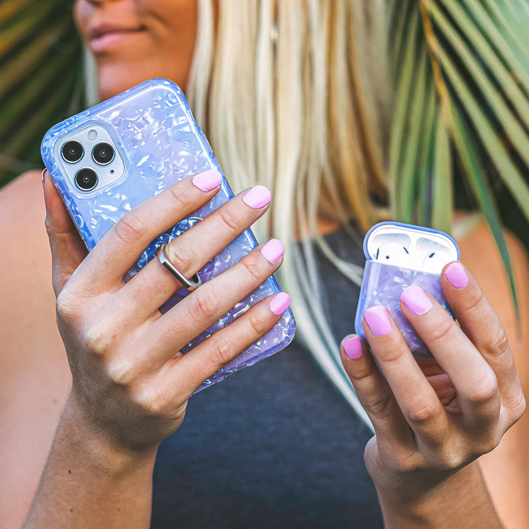 Blue Opal Quartz iPhone Case - Stylish Protective Cover for iPhone 12/13/14 Pro Max - Durable Shockproof Phone Case with Gemstone Design - Perfect for Everyday Use, Travel & Gifting