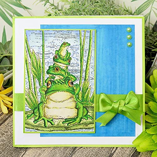 Frog Family A6 Stamp Set - Cute Animal Stamps for Scrapbooking, Card Making & DIY Crafts - Perfect for Greeting Cards, Journals & Scrapbook Projects