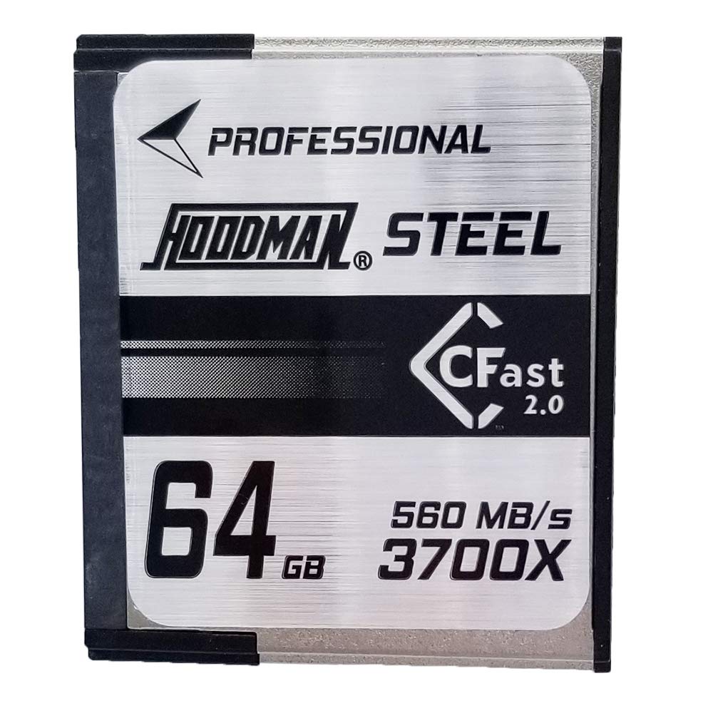 Hoodman 64GB CFast 2.0 Steel Memory Card - High-Speed Professional Photography & Videography Storage for DSLR & Cinema Cameras - Durable Metal Housing for Extreme Conditions