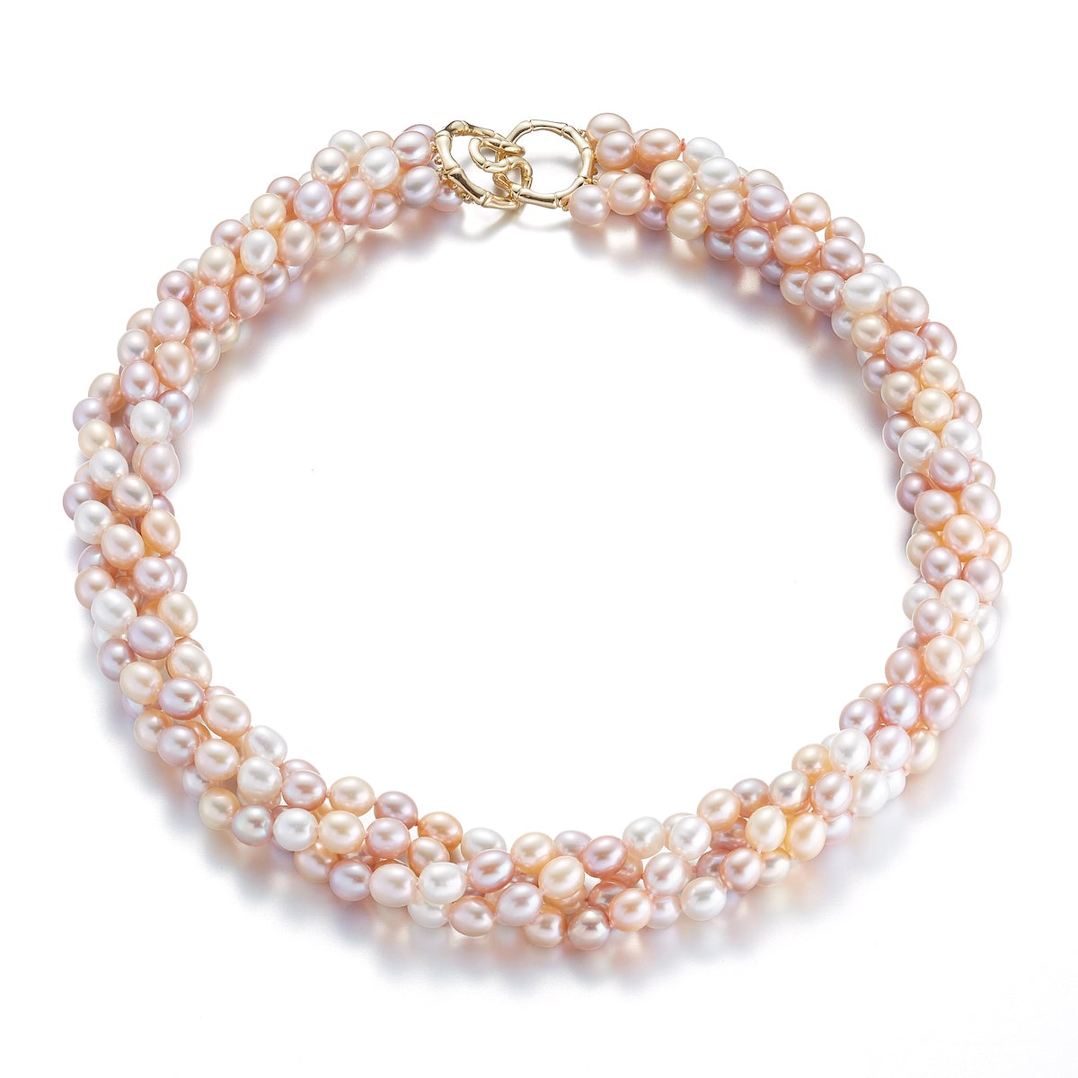 6mm Pastel Baroque Pearl 4 Strand Twist Necklace - Elegant Vintage Jewelry for Women, Bridal Party, Wedding & Special Occasions
