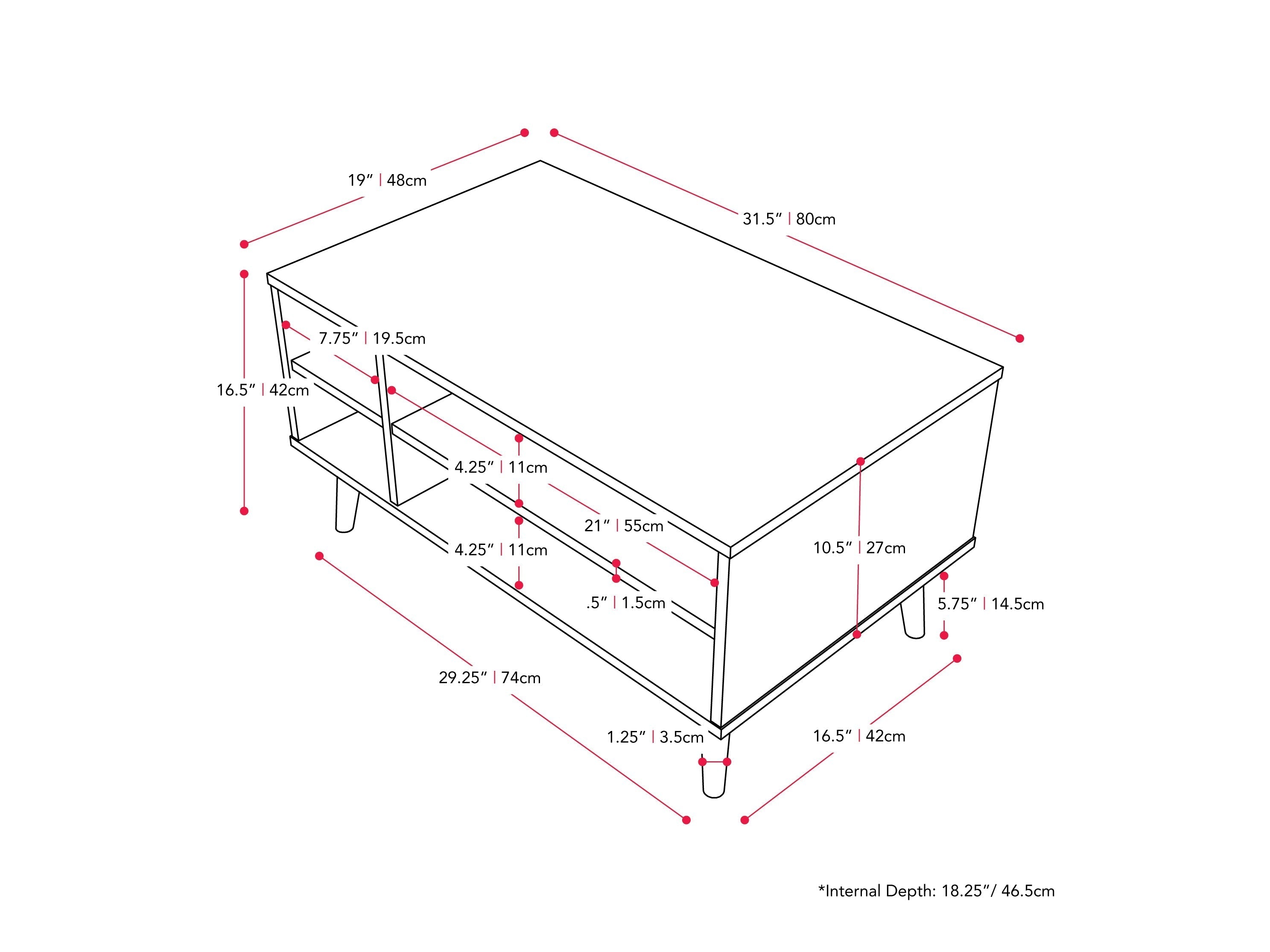 Modern Dark Grey Rectangle Coffee Table with Storage Shelf - Stylish Living Room Furniture for Small Spaces, Home Decor & Organization
