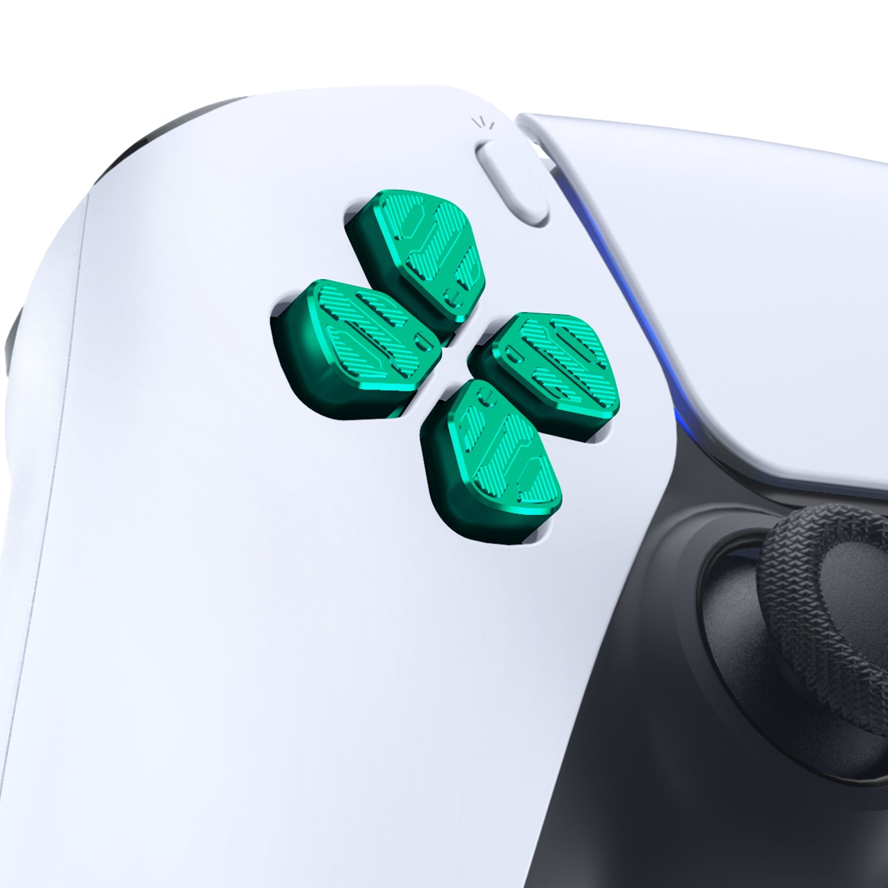 Premium eXtremeRate Aluminum Metal D-Pad & ABXY Buttons for PS5 Controller - Green | High-Performance Replacement Parts for Enhanced Gaming Experience