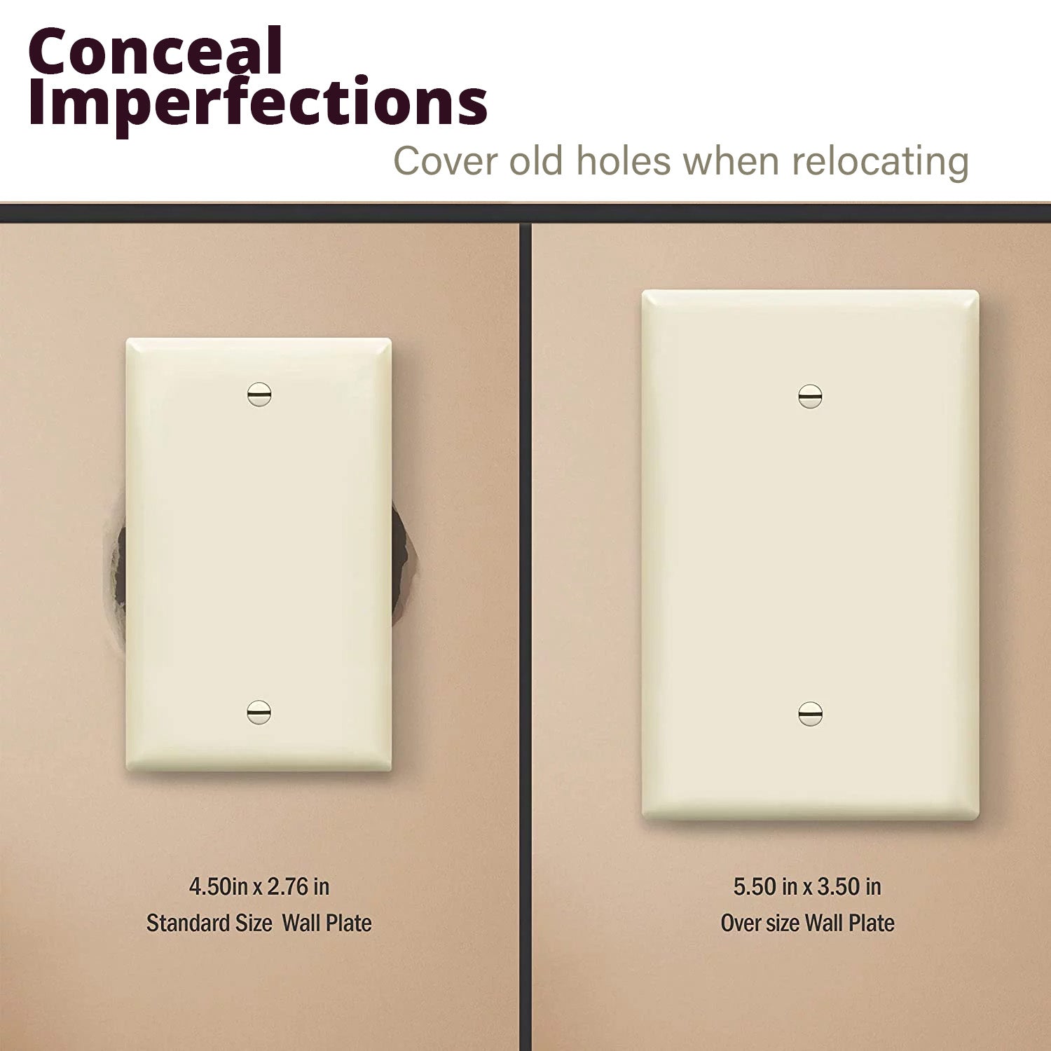 1 Gang Blank Wall Plate Cover - Gray - Single Outlet Cover for Home & Office Electrical Safety - Perfect for Decorating, Renovations, and DIY Projects