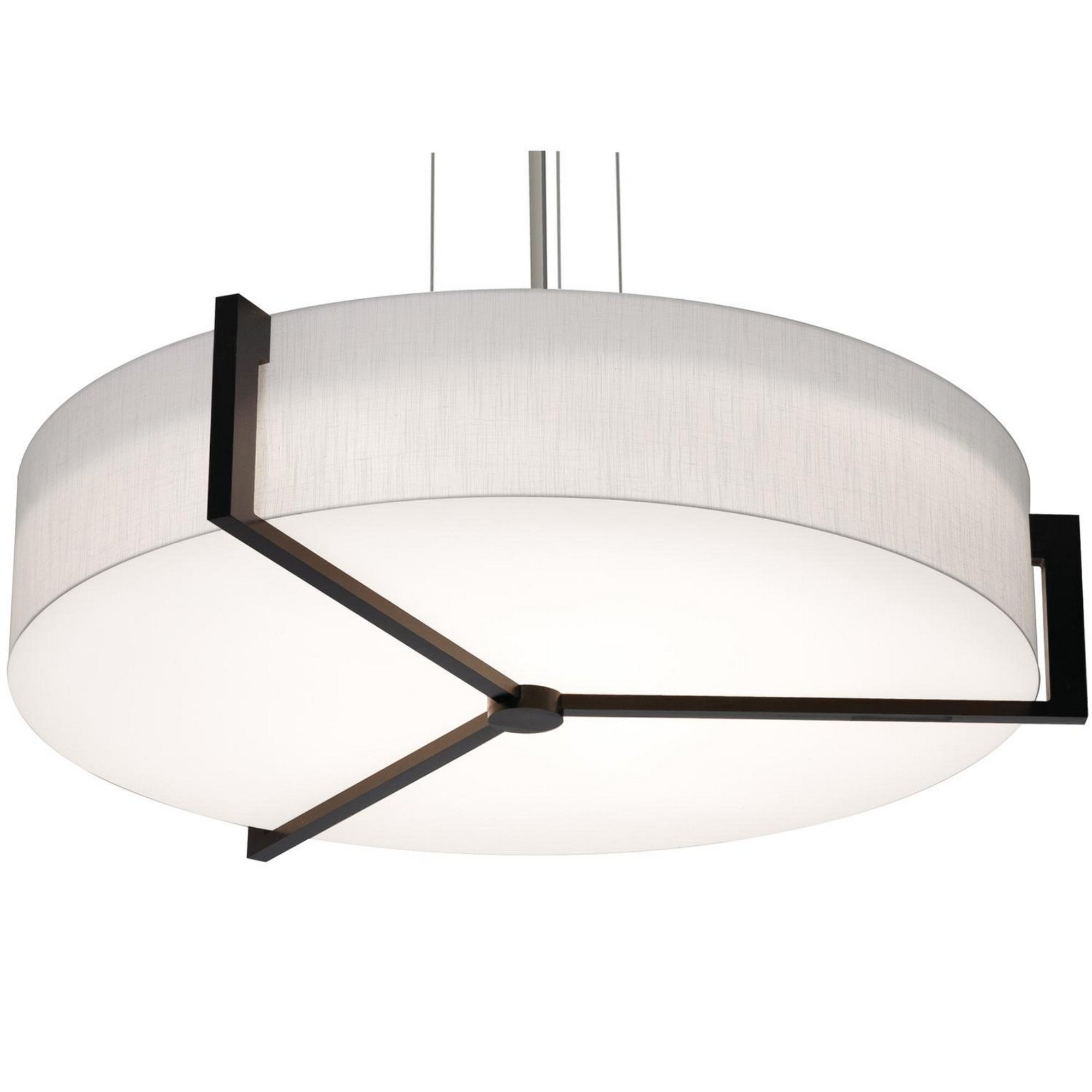 Apex 33 LED Pendant Light with Linen White & Espresso Shade - Modern Ceiling Lighting for Dining Room, Kitchen Island, and Living Room