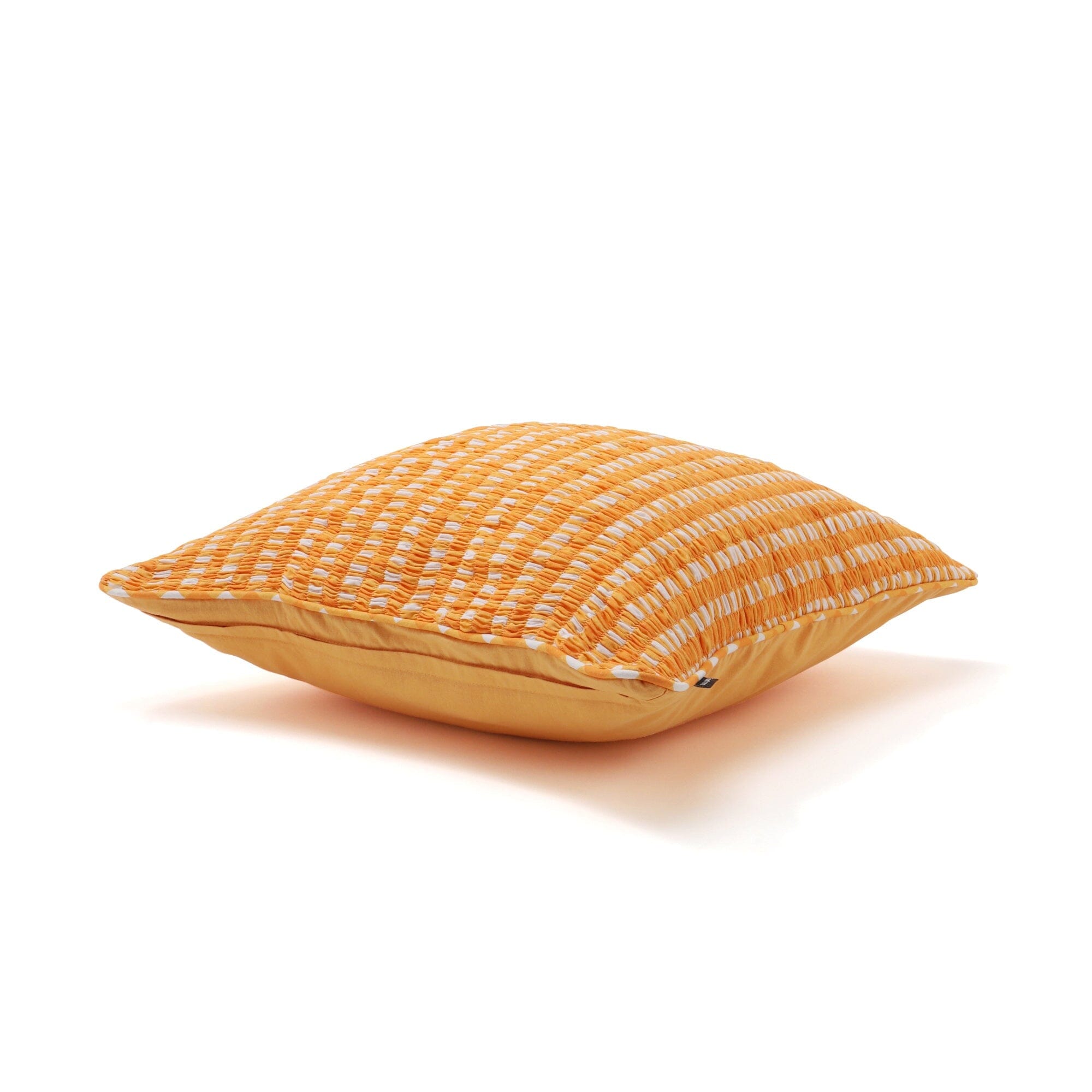 Gather Check Cushion Cover 18x18 Inches Orange - Soft Decorative Pillow Case for Sofa, Bed, Chair - Home Decor & Living Room Accessories