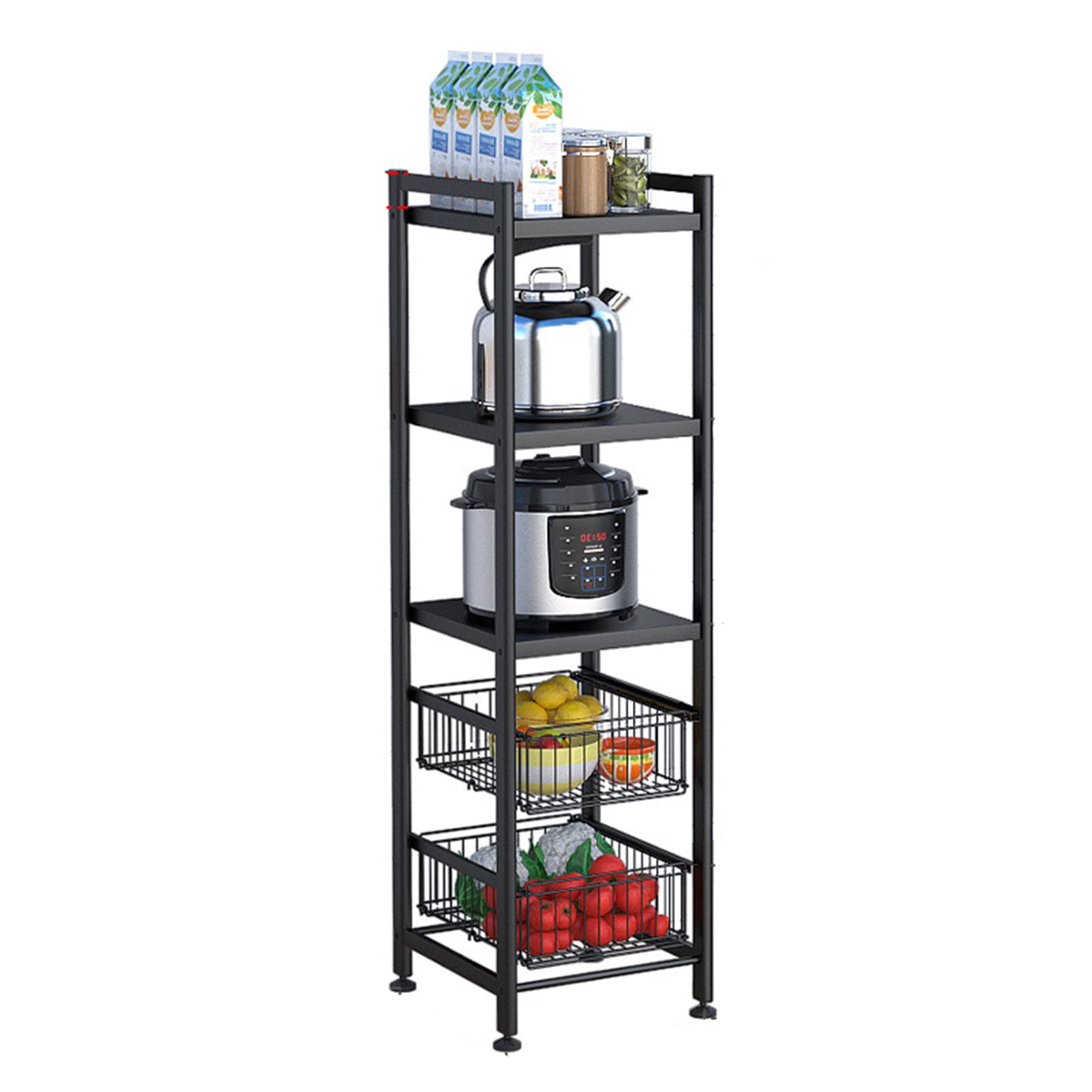 BAILR Ventilated Storage Shelving Organizer - Durable Metal Shelf Rack for Bathroom, Kitchen, Garage & Pantry Organization - Perfect for Home Storage, Closet Organization & Space Saving Solutions