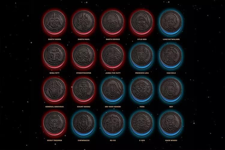 Delicious Oreo-Style Chocolate Sandwich Cookies - Light vs Dark Side Character Cookies, 10.7 oz (Pack of 3) | Perfect for Snacking, Lunchboxes & Party Treats | Shipped from Canada