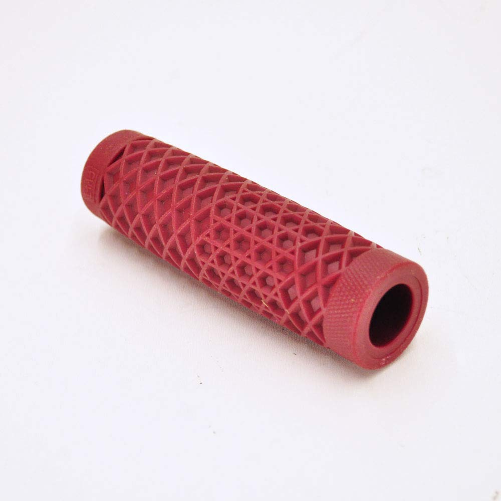 Vans Waffle Pattern Rubber Motorcycle Grips - Oxblood Red - Pair for 7/8