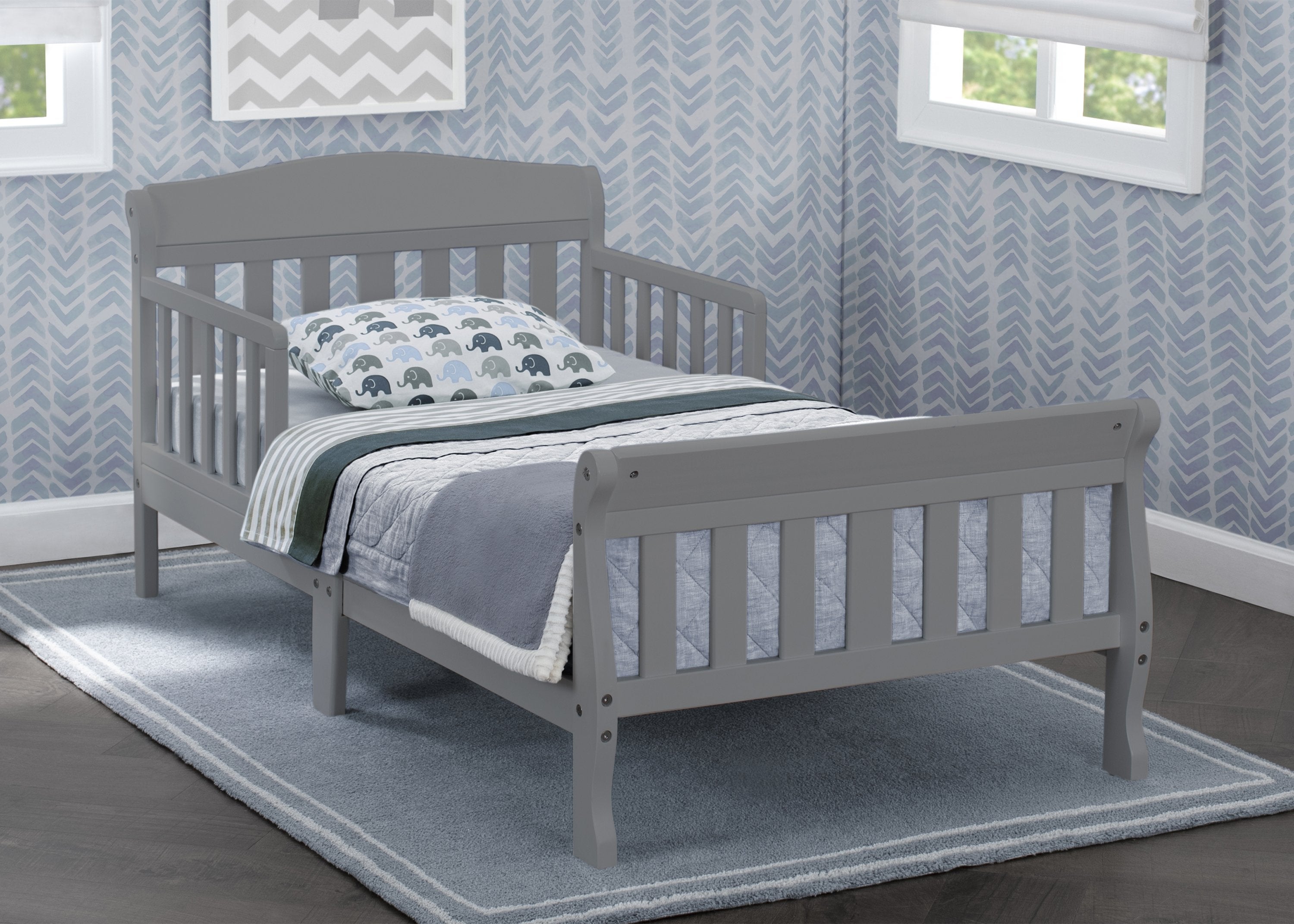 Canton Toddler Bed for Kids - Safe & Comfortable Wooden Toddler Bed with Guardrails | Perfect for Nursery, Daycare & Transitioning from Crib to Big Kid Bed