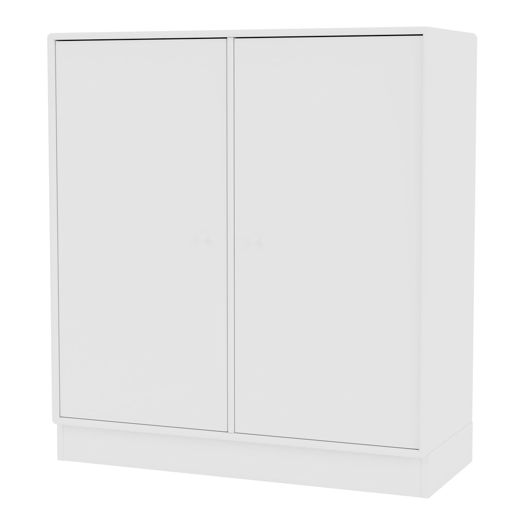 Modern 2-Door Lacquered Cabinet with Plinth Base - Stylish Storage Solution for Living Room, Bedroom or Office Organization