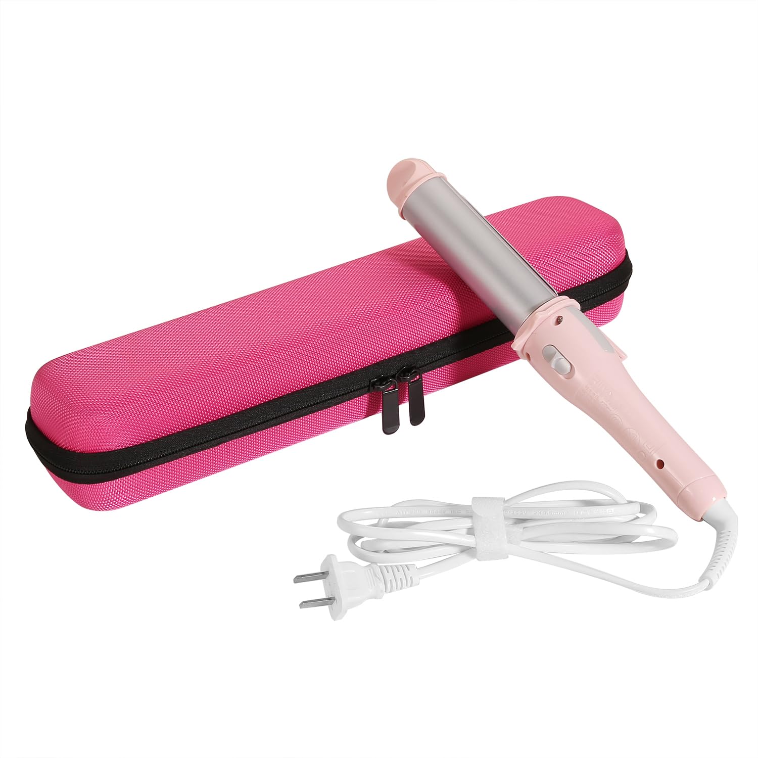 Pink Travel Case for Hair Straighteners & Curling Irons - Heat-Resistant Storage Pouch Bag for Flat Irons & Styling Tools (Case Only) - Perfect for Travel, Gym & Home Organization