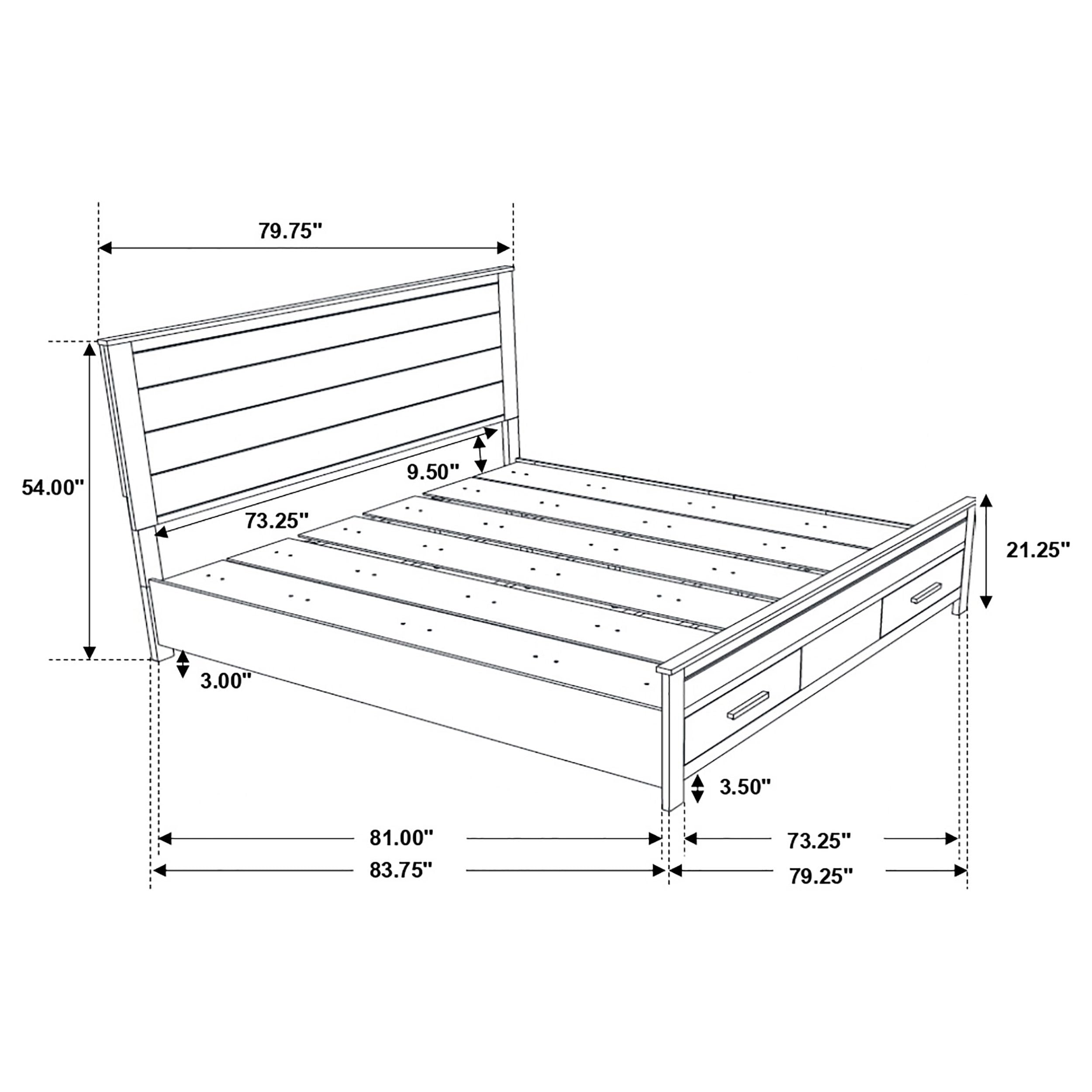 Coaster Home Furnishings Woodmont Farmhouse 5-Piece Bedroom Set - Eastern King Size Storage Panel Bed Frame with 54-inch Rustic Golden Brown Headboard (222631KE-S5) - Perfect for Farmhouse Style Master Bedrooms & Guest Rooms