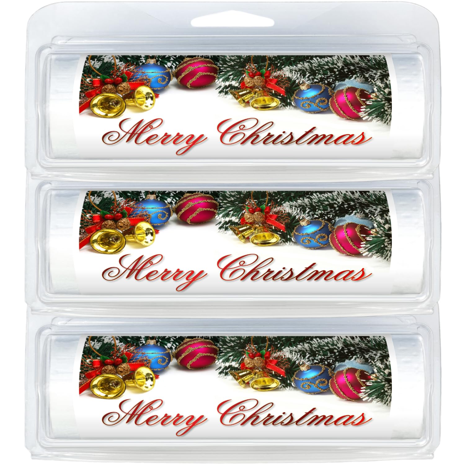 Premium Quality Mini Toilet Paper Rolls 3-Pack | Travel-Size Portable Tissue with Convenient Plastic Dispenser | Lightweight Compact for Camping, Emergency Kits & Stocking Stuffers | Christmas Party Favors (822 Bells Design)
