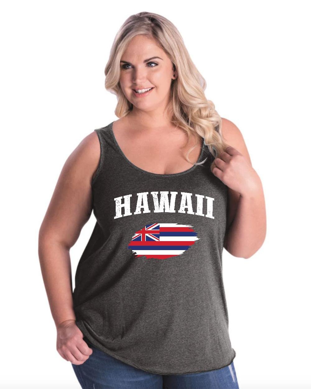 Hawaii State Flag Print Women's Plus Size Tank Tops - Comfortable & Stylish for Beach, Summer & Casual Wear