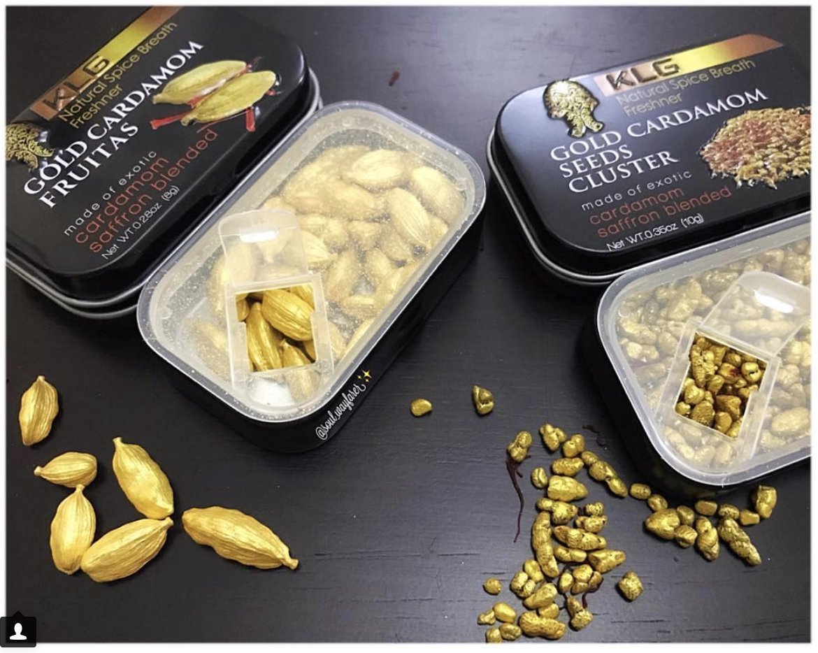 Premium 4-Pack Gold Cardamom Seeds Cluster (10g Each) - 100% Natural Spice for Fresh Breath & Oral Care | Perfect for Cooking, Tea, and Ayurvedic Remedies