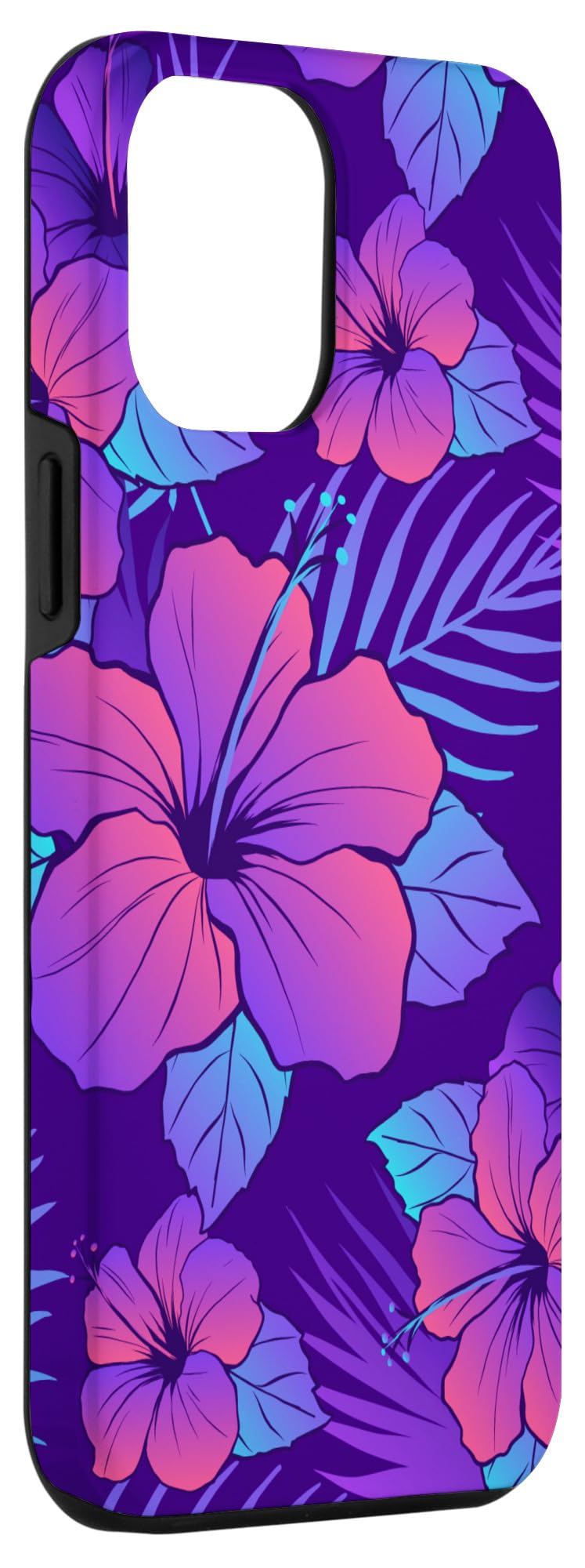 iPhone 12 Pro Max Case - Blue Hibiscus Floral Hawaiian Tropical Design, Slim Protective Cover for iPhone 12 Pro Max (6.7 Inch) - Perfect for Beach Vacation, Summer Outings & Tropical Theme Parties