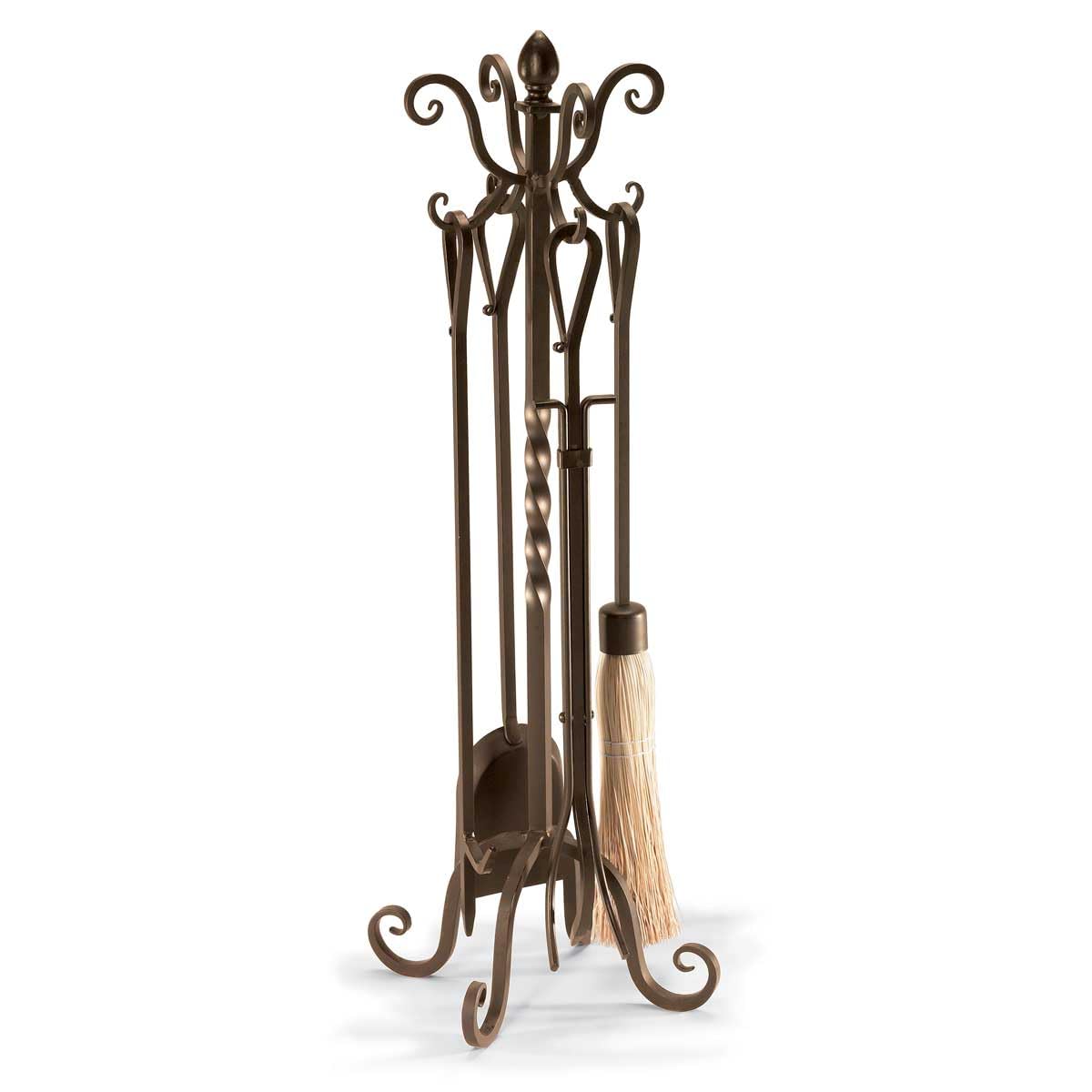 Victorian Fireplace Tool Set - Brushed Bronze Fireplace Accessories for Home Decor | Pilgrim Home and Hearth 19008 | Perfect for Fireplace Maintenance & Cozy Living Room Ambience