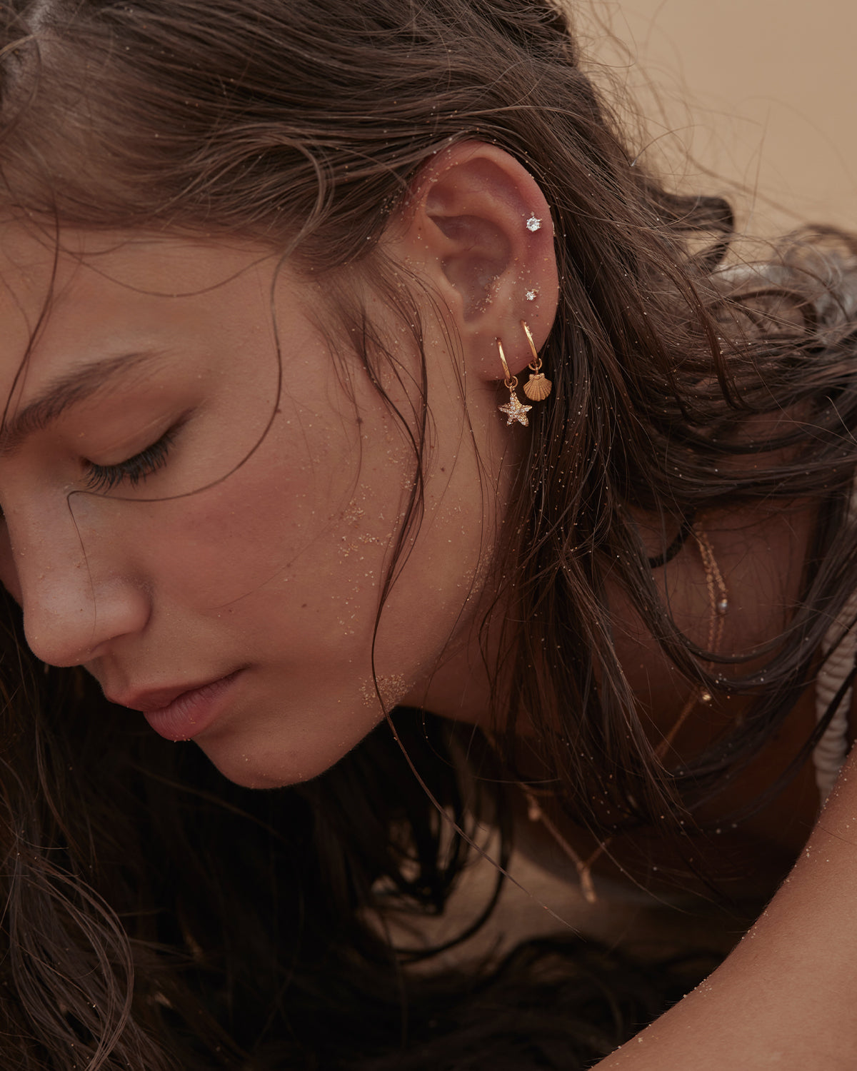 18K Gold Vermeil Shell Hoop Earrings - Elegant Beach Jewelry for Summer Vacations & Boho Outfits