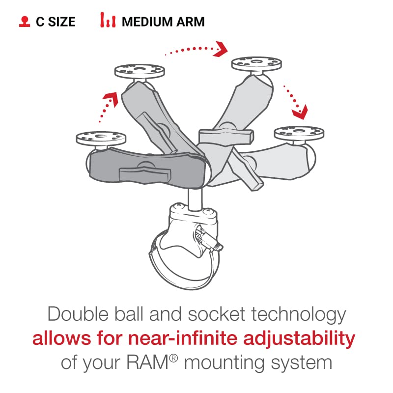 RAM-231Z-2-TABL20U Heavy Duty ATV/UTV Rail Mount for 9
