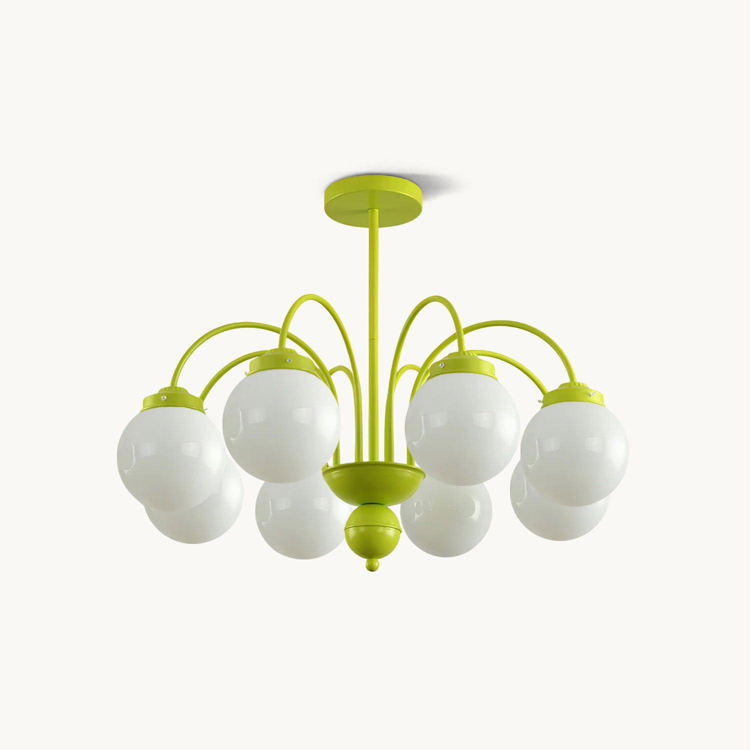 Elegant Cream Glass Ball Chandelier - Modern Crystal Ceiling Light Fixture for Dining Room, Bedroom & Living Room Decor