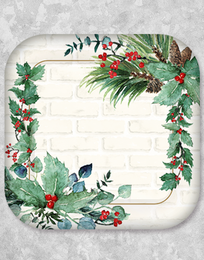 Rustic Brick Dinner Plates Set of 15 - Farmhouse Style Ceramic Plates for Holiday Dining, Thanksgiving, Christmas & Family Gatherings