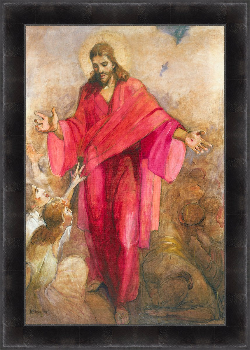 Large Christ in Red Robe Wall Art - Religious Home Decor for Living Room, Bedroom & Church
