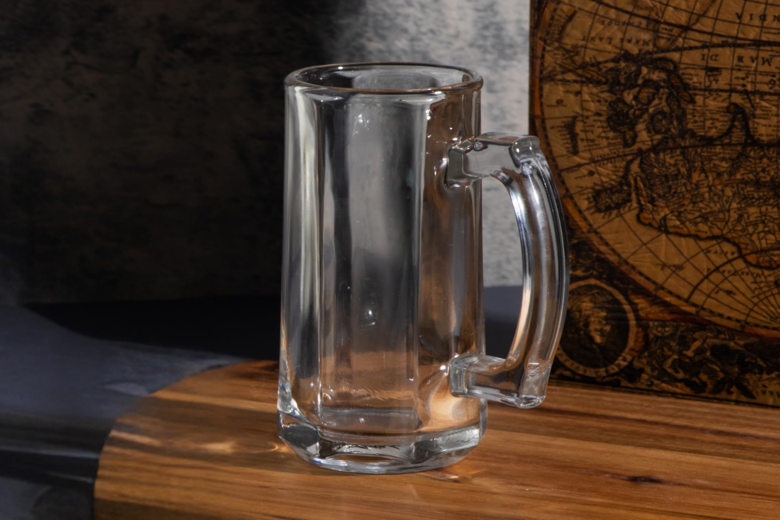 Premium 14oz Beer Glasses Set of 4 - Clear Glass Mugs with Handles for American Ales, Scottish Ales & Root Beer - Durable Barware for Home Bars, Pubs & Beer Tasting Parties
