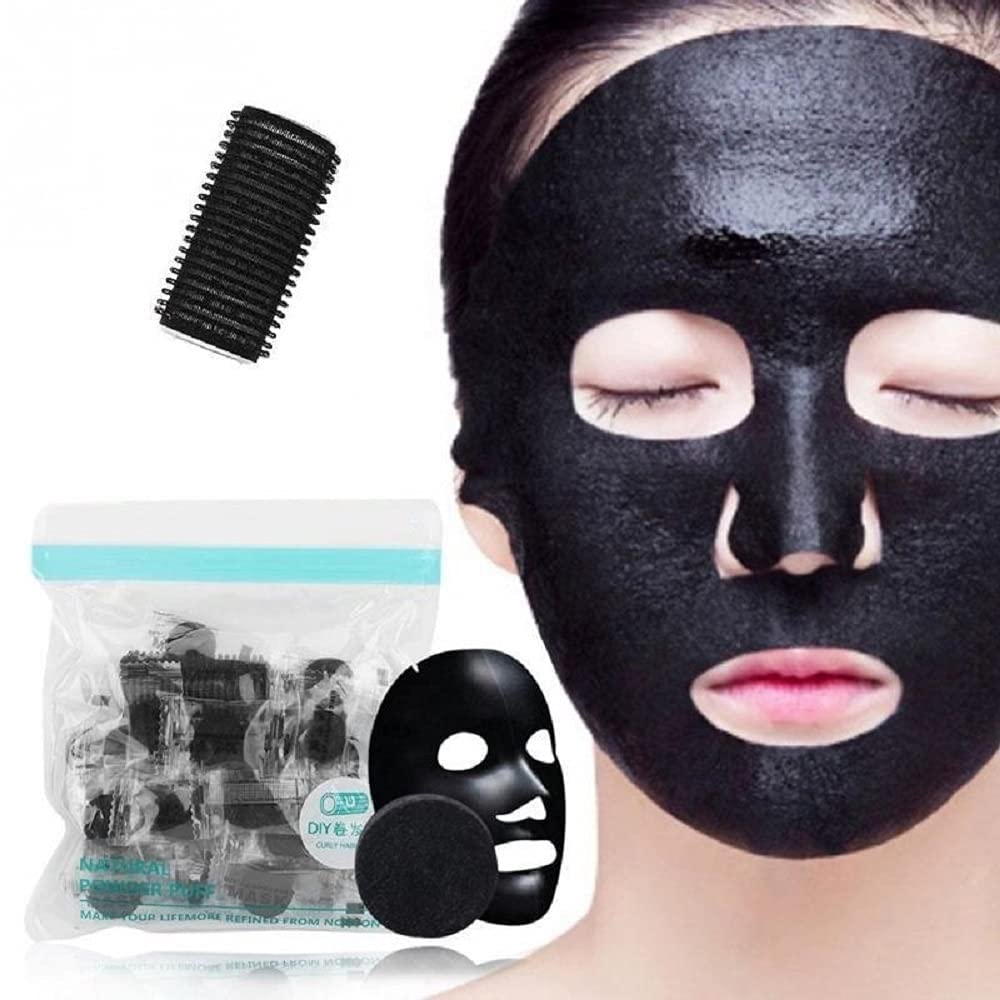 **SUNBEET Bamboo Charcoal Facial Mask - Compressed Sheet Mask for Deep Cleansing & Pore Minimizing - Black Charcoal Paper Face Mask for Men & Women (24 Pack) - Perfect for Spa Nights & Skincare Routines**