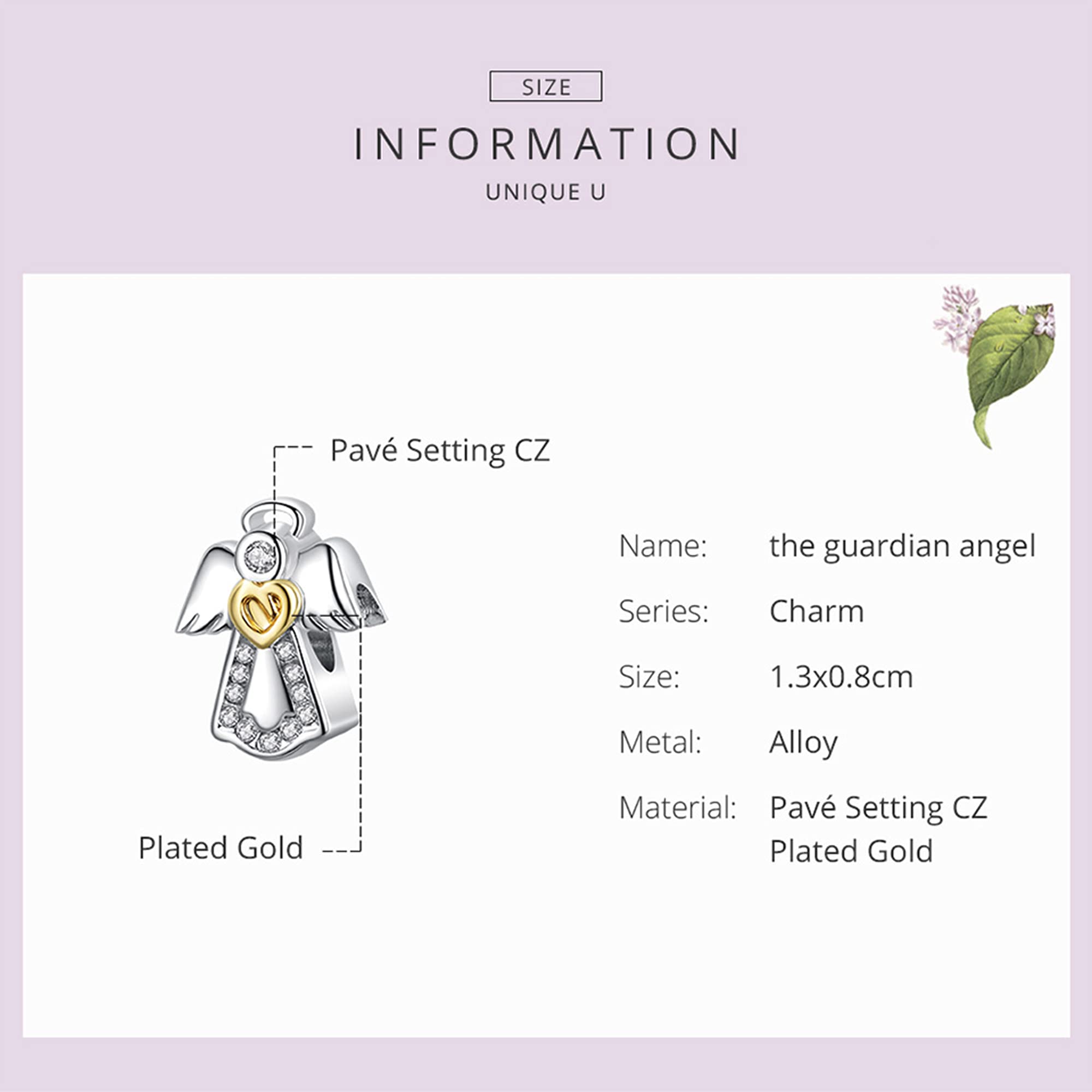 925 Sterling Silver Angel Love Heart & Four Leaf Clover Charms for Bracelet - Christmas, Mother's Day, Birthday Jewelry Gifts for Women - Perfect for DIY Jewelry Making, Friendship Bracelets & Special Occasion Gifts