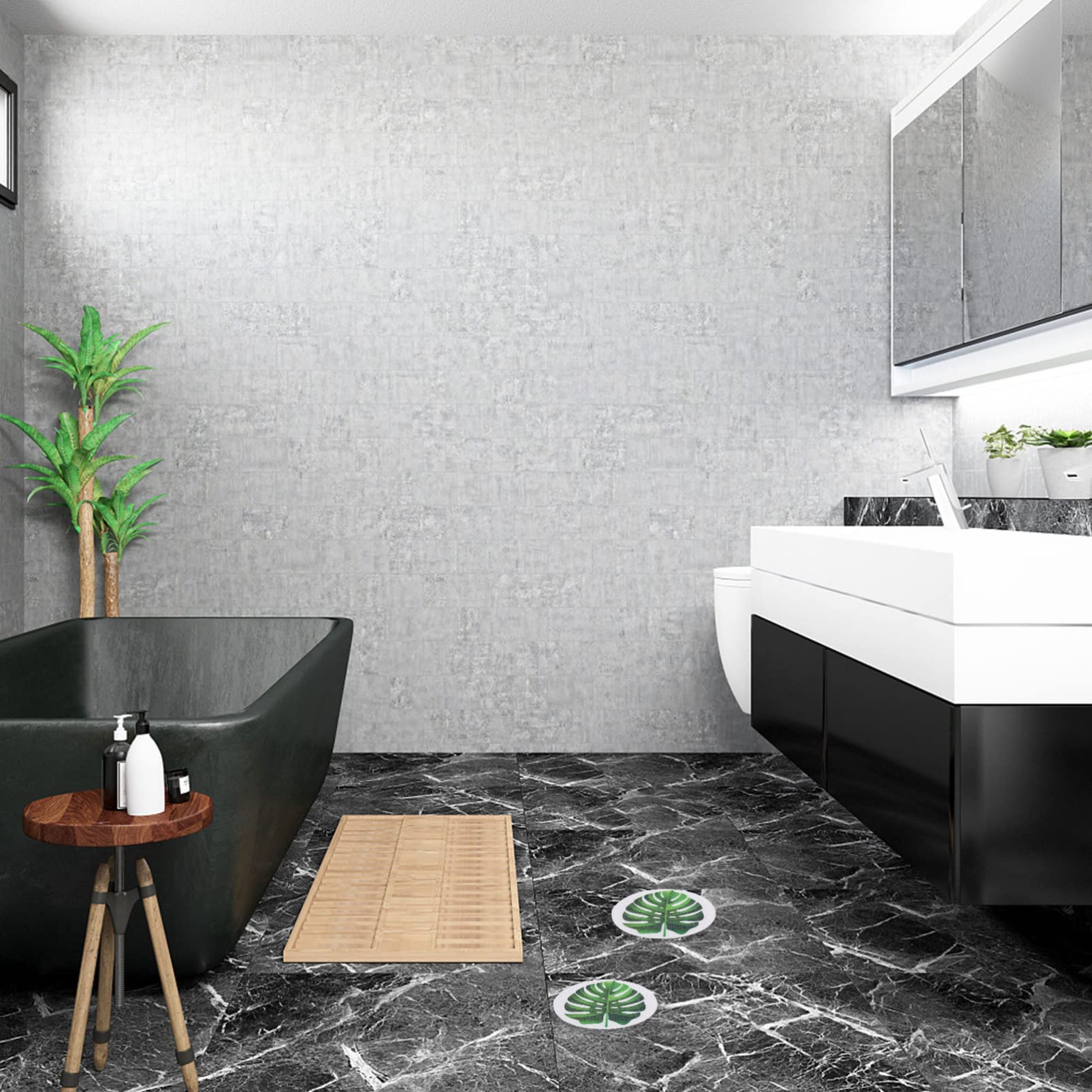 Zerodeko 12-Piece Leaf-Shaped Non-Slip Bath Stickers for Bathtub & Shower Floor - Cute Anti-Skid Decals for Kids & Adults Bathroom Safety - Perfect for Bathtubs, Tiles, and Pool Steps