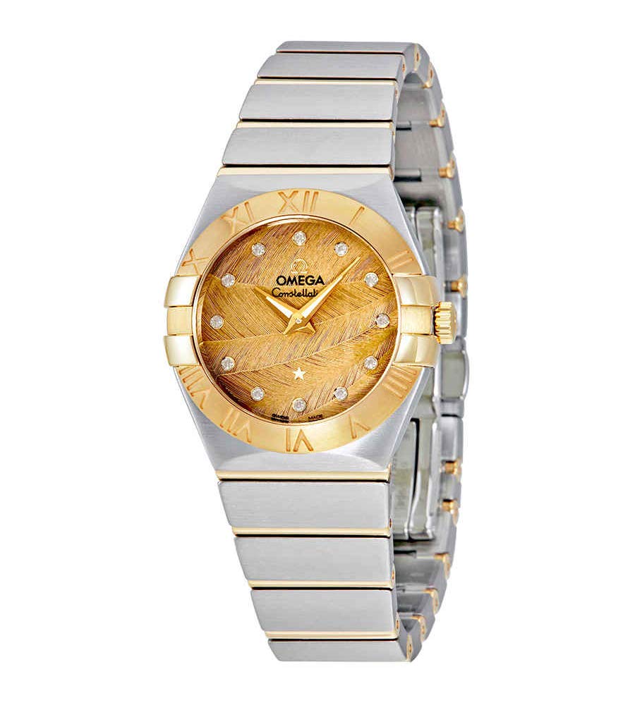 Omega Constellation Champagne Dial Ladies Watch 123.20.27.60.58.003 - Luxury Swiss Automatic Women's Watch with Diamond Accents, Stainless Steel Bracelet - Perfect for Business, Formal Events & Gift Giving