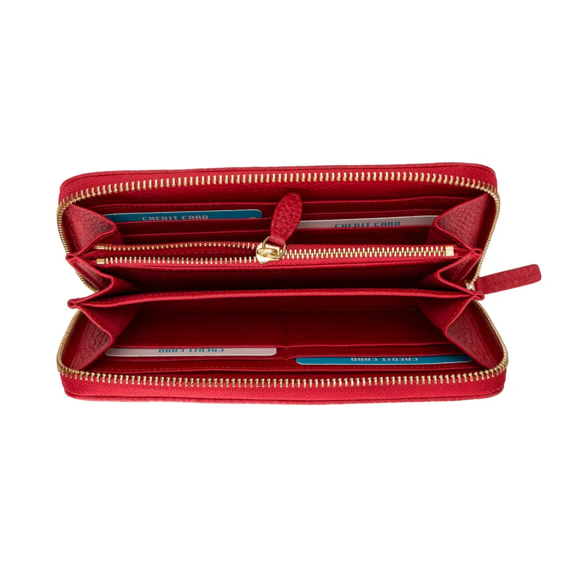 Premium Red Leather Women's Wallet - RFID Blocking, Slim & Stylish for Everyday Use, Travel & Gifts