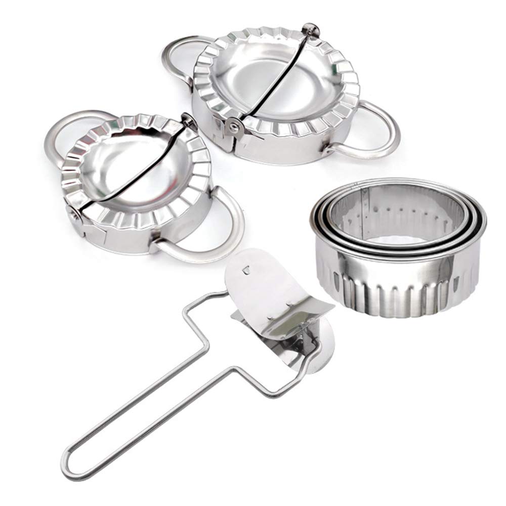 Stainless Steel Dumpling Mold & Dough Presser Set - Ravioli Maker, Dumpling Cutter, Kitchen Gadget for Homemade Dumplings, Pasta & Asian Cuisine | Perfect for Family Cooking, Meal Prep & Restaurant Use