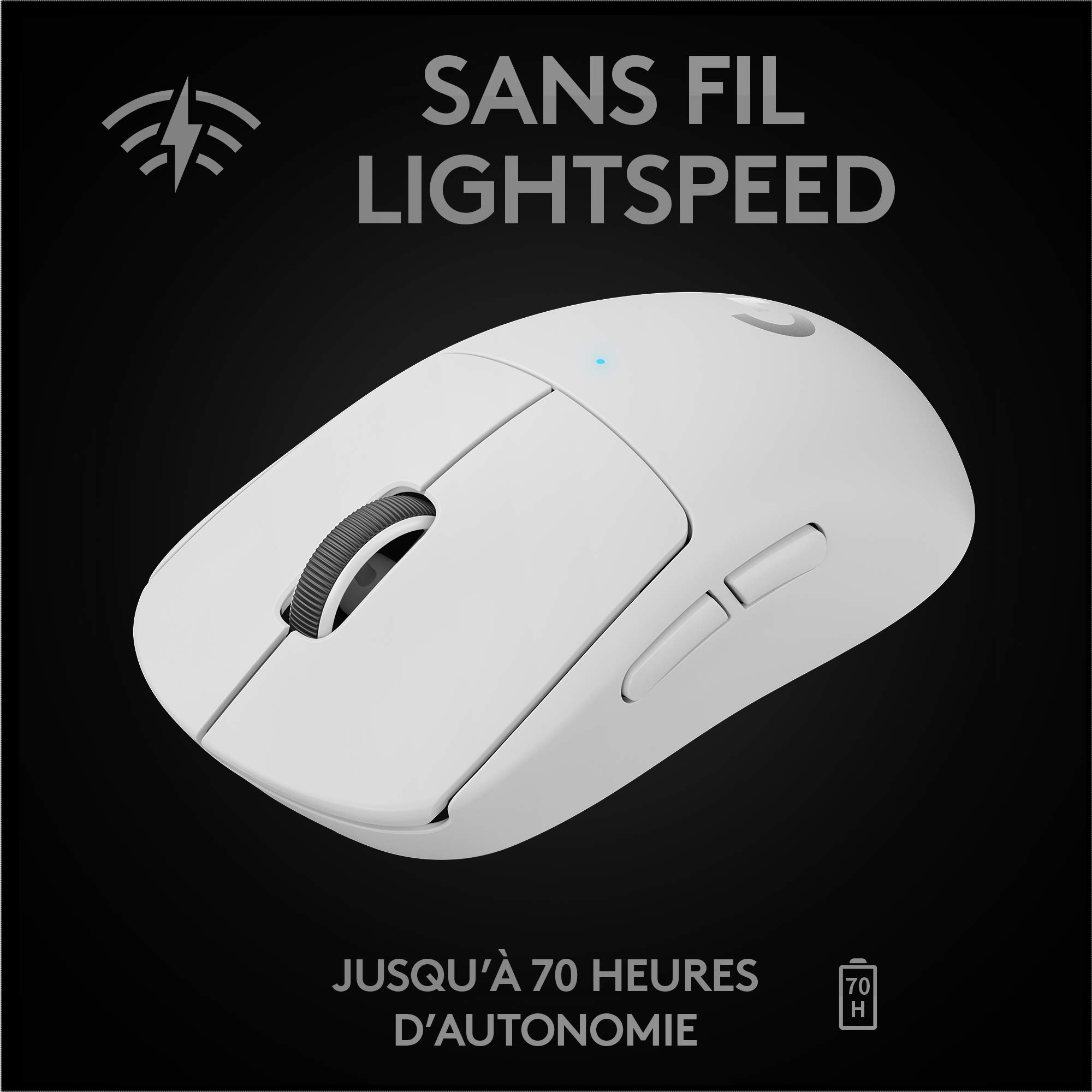 Logitech G PRO X SUPERLIGHT Wireless Gaming Mouse - HERO 25K Sensor, 25,600 DPI, Ultra-Lightweight 63g Design, 5 Programmable Buttons, Long Battery Life - Perfect for FPS, MOBA & Esports Gaming on PC/Mac (White)