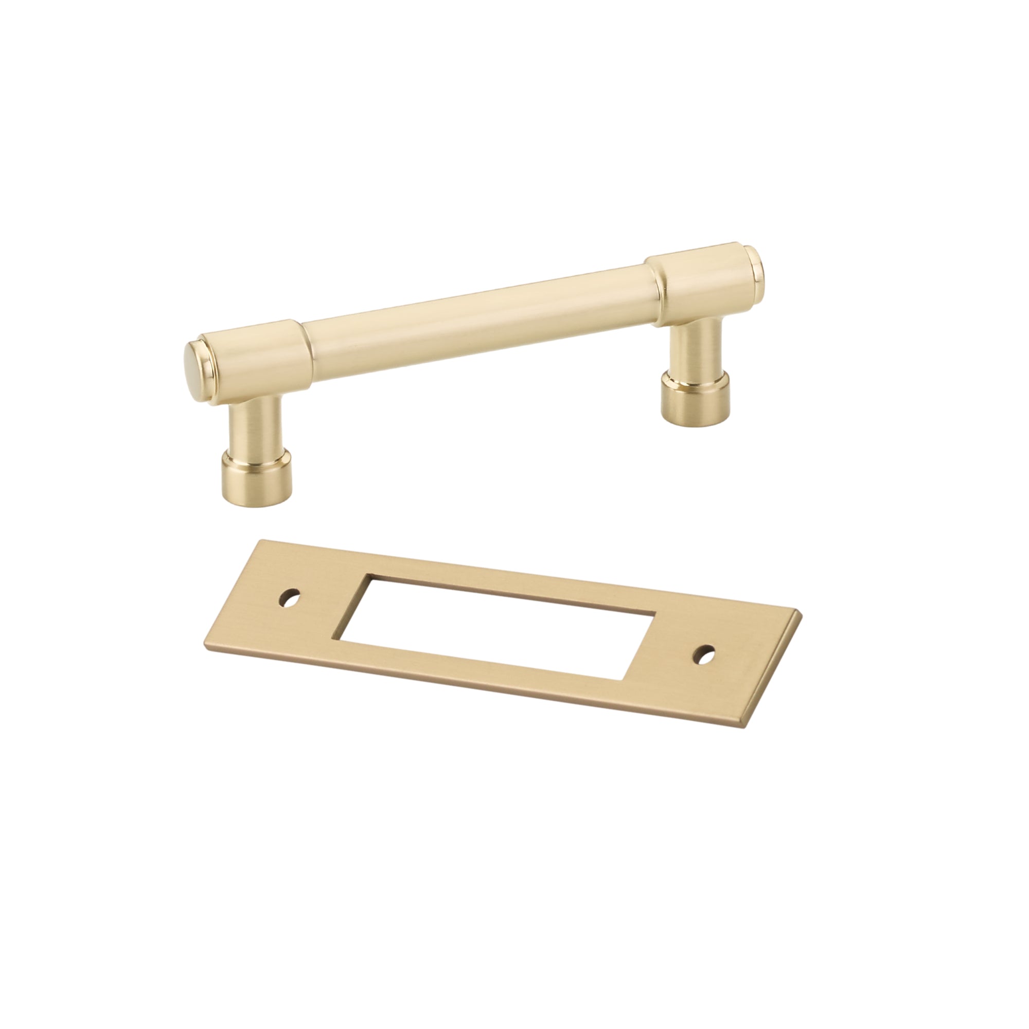Champagne Bronze Industrial Modern Cabinet Pulls and Knobs with Backplate - Sleek Hardware for Kitchen, Bathroom & Furniture Upgrades