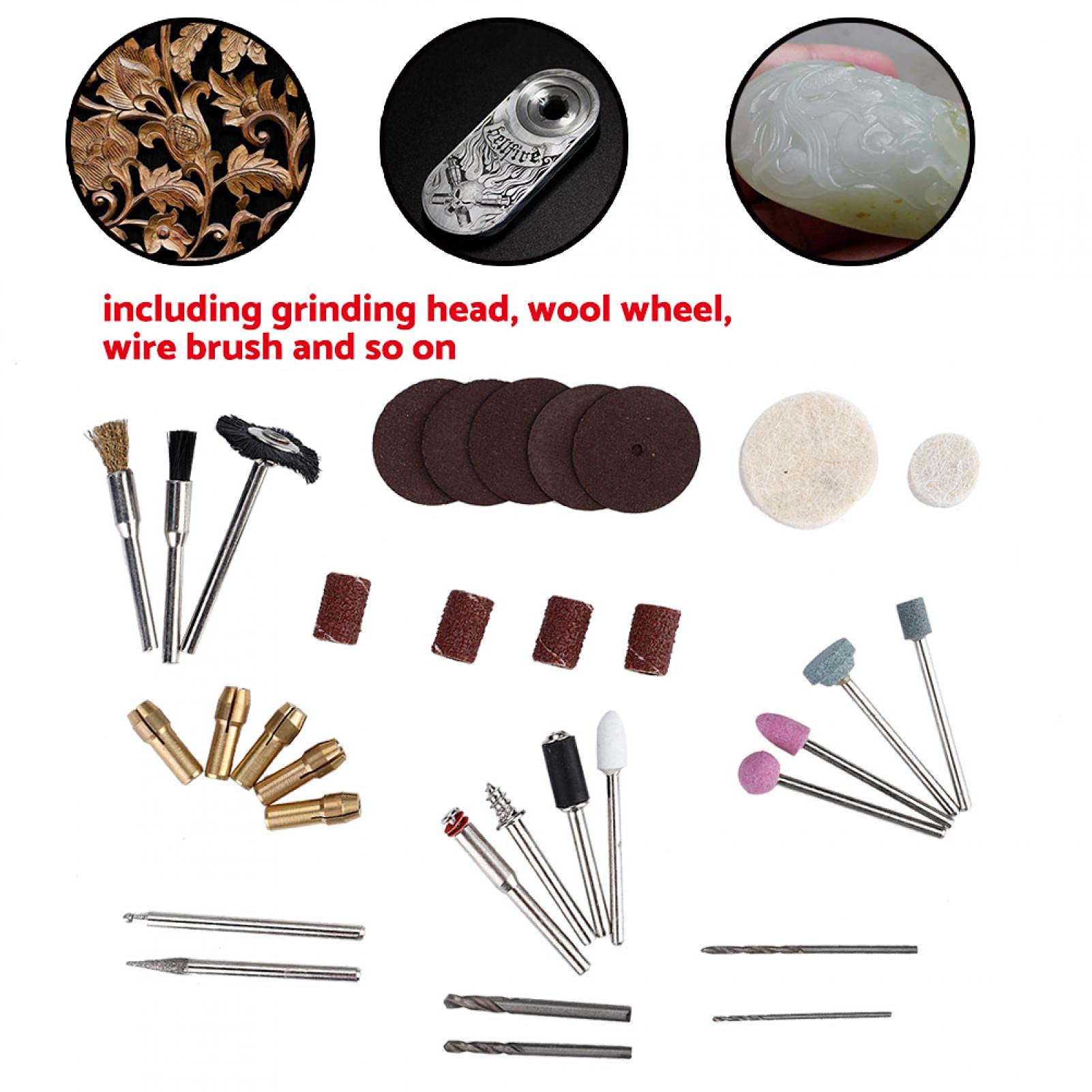 34-Piece Rotary Tool Kit with Accessories - Electric Grinding & Polishing Bits Set for DIY, Woodworking, Metalworking & Craft Projects