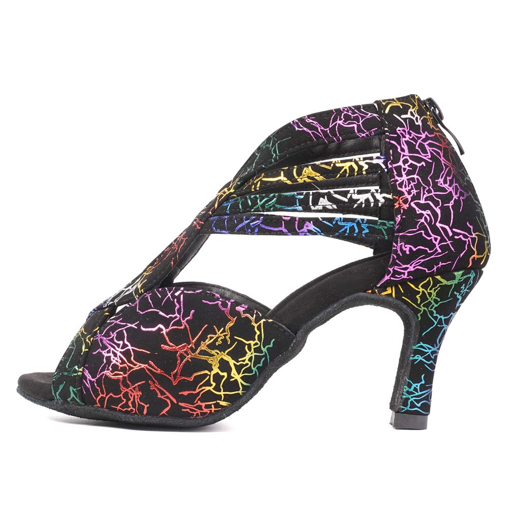 SWDZM Women Latin Chacha Modern Salsa Performance Ballroom Dance Shoes WH-7013 - Professional Competition Practice Social Dance Party Wedding Performance