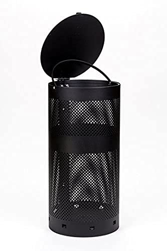10 Gallon Aluminum Trash Can with Tie Handle Roll - Matte Black Kitchen & Office Waste Bin for Home, Restaurant, and Commercial Use